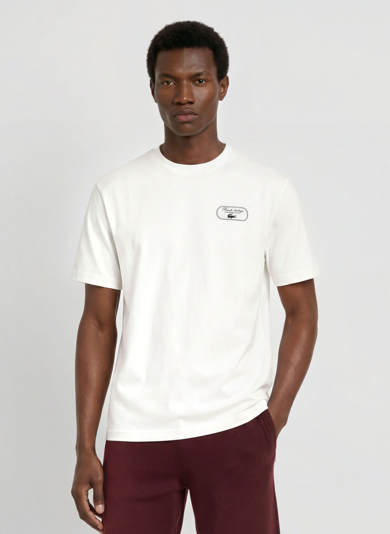 LACOSTE T-shirt: WHITE / BLACK