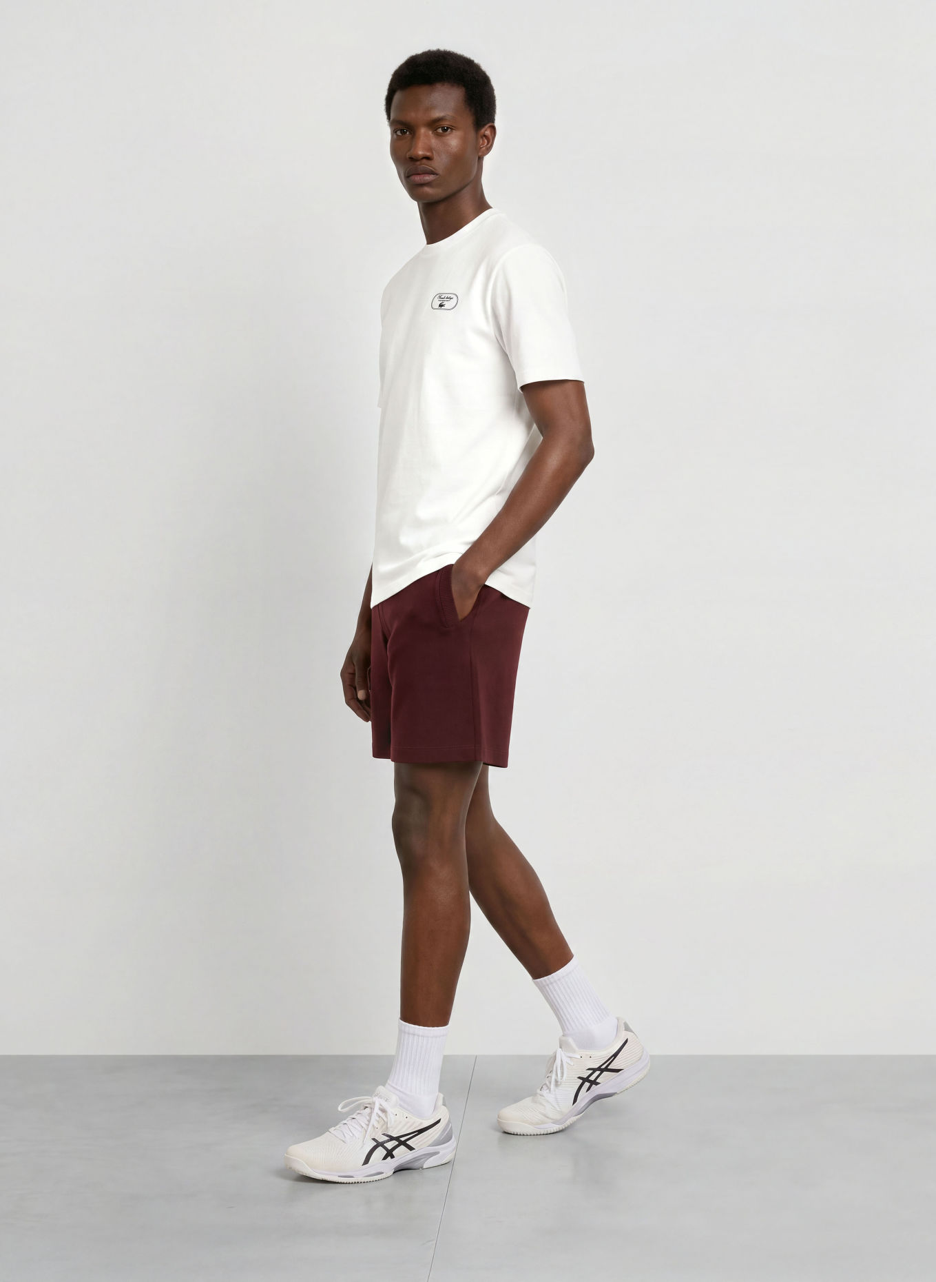 LACOSTE T-shirt: WHITE / BLACK