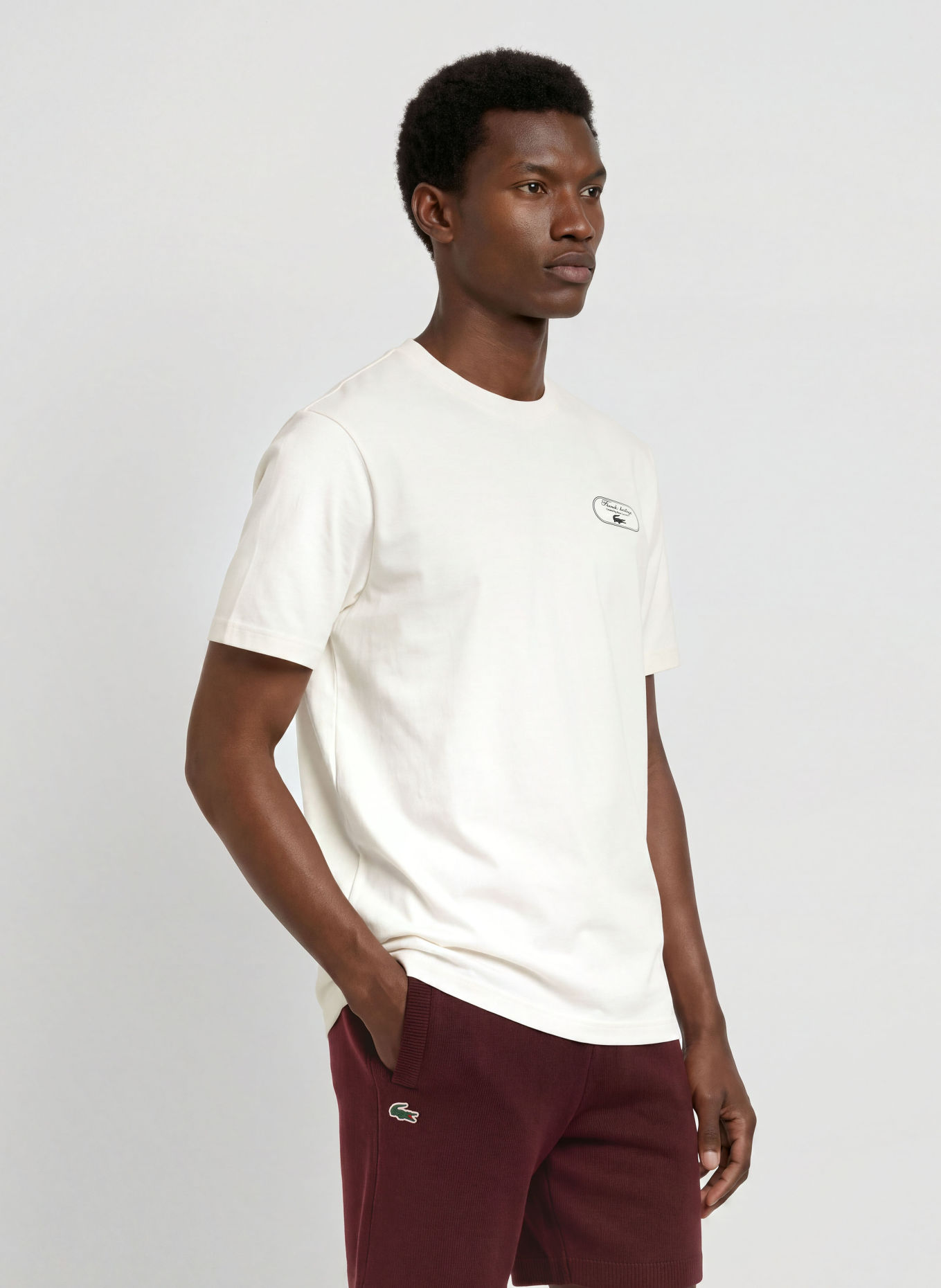 LACOSTE T-shirt: WHITE / BLACK