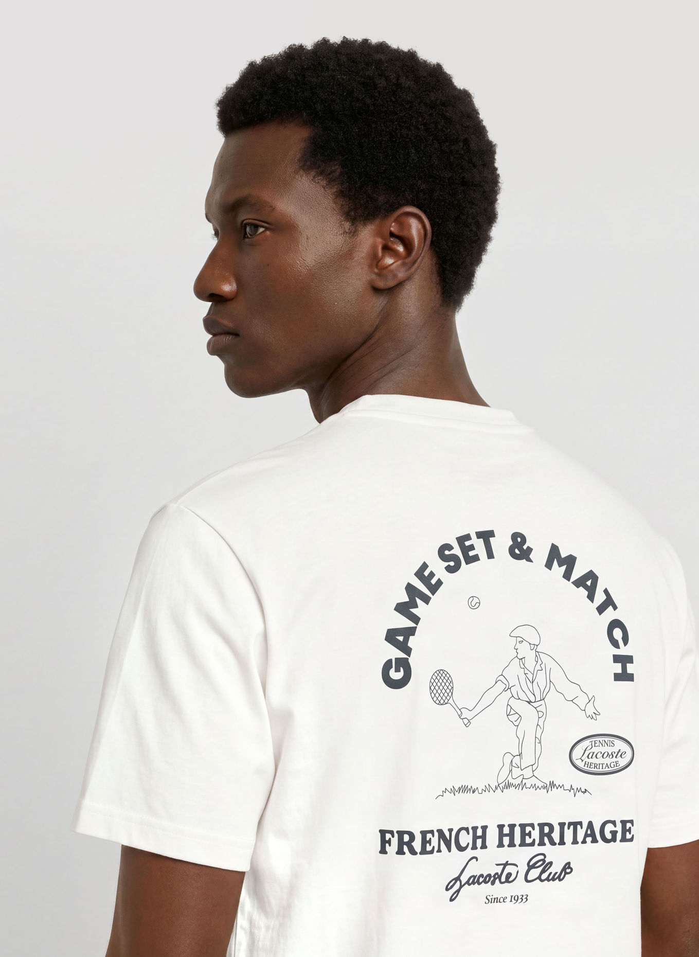 LACOSTE T-shirt: WHITE / BLACK
