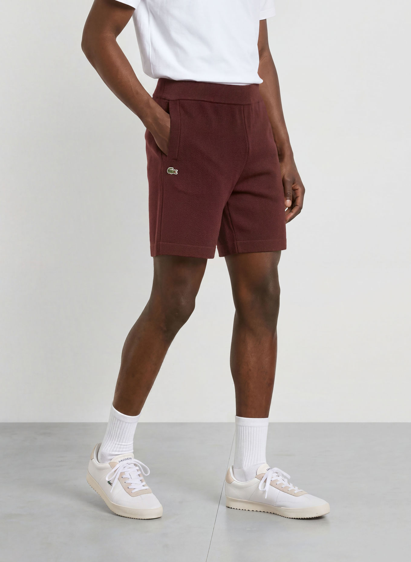 LACOSTE Strickshorts: DUNKELROT / DUNKELGRÜN / WEISS