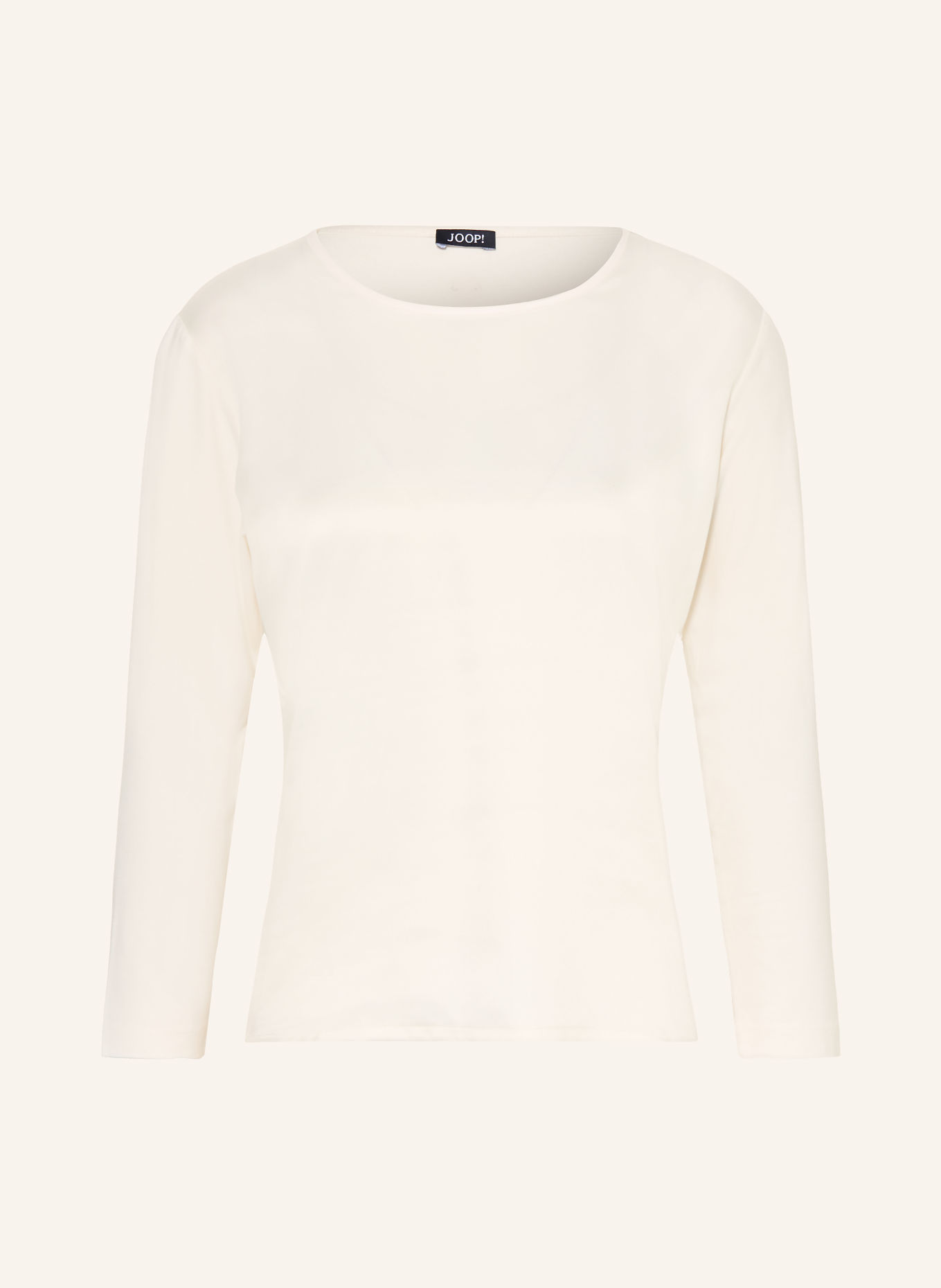 JOOP! TAMINA-shirt in gemengde stof met 3/4-mouwen: WIT