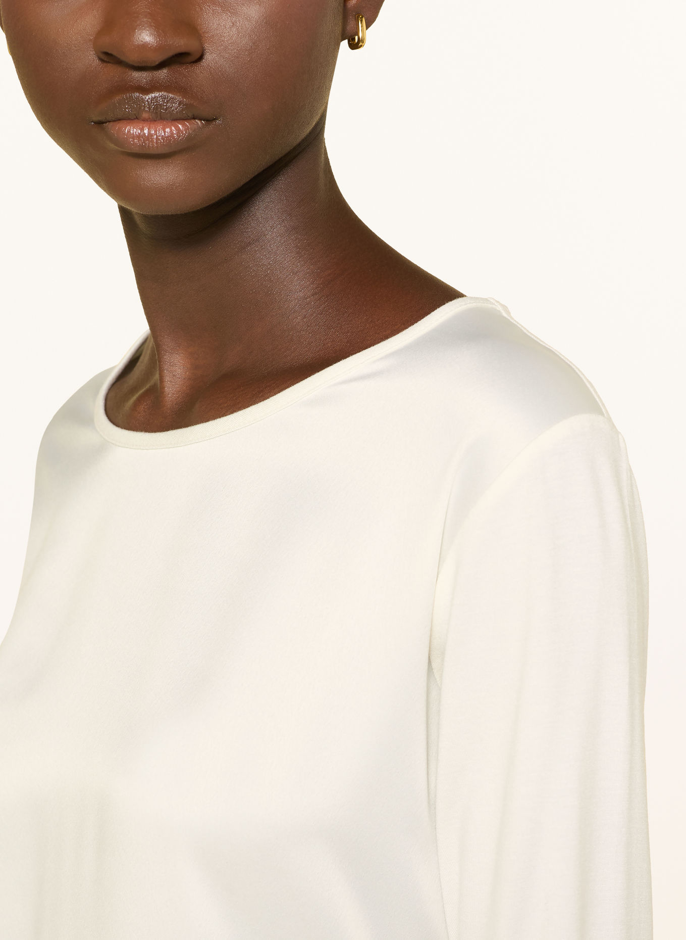 JOOP! TAMINA-shirt in gemengde stof met 3/4-mouwen: WIT