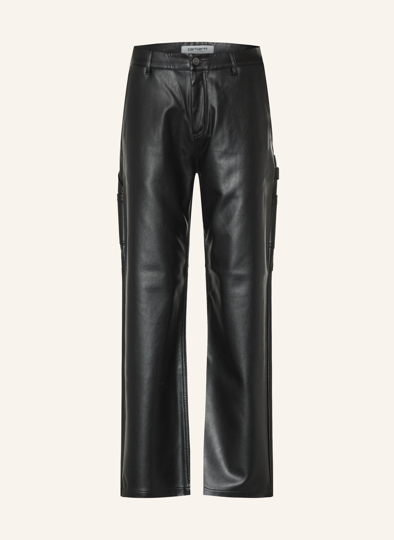 carhartt WIP Broek ARIZONA in leerlook: ZWART