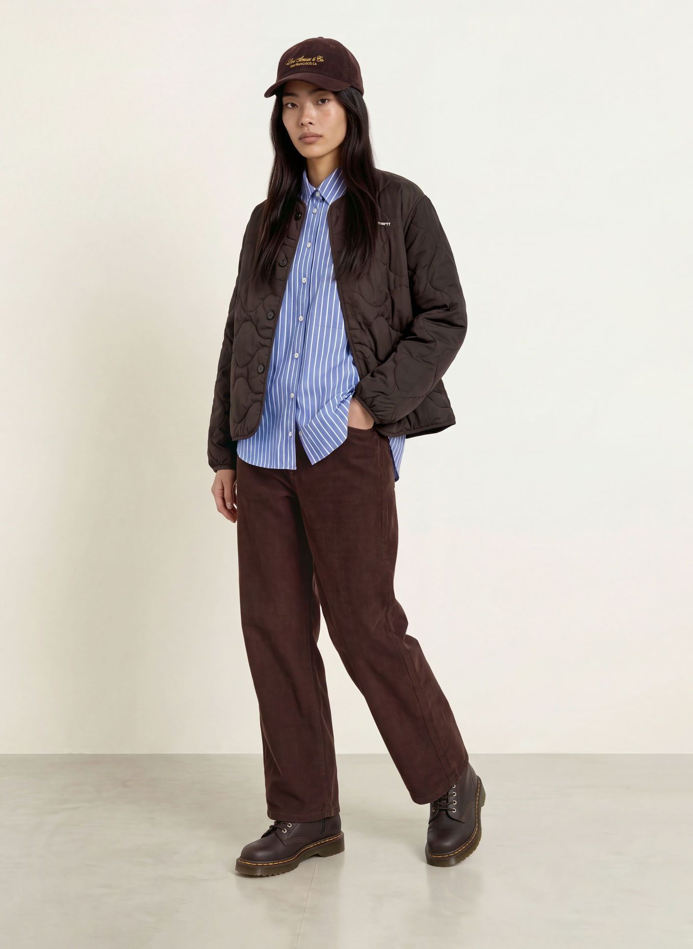 carhartt WIP Cordbroek BRANDON: MARRON FONCÉ