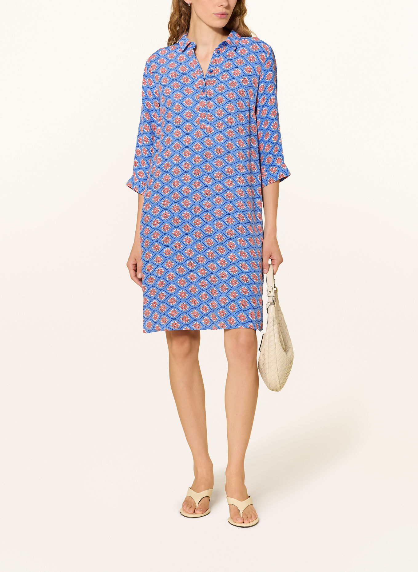 Smith & Soul Hemdblusenkleid mit 3/4-Arm: BLAU / DUNKELORANGE