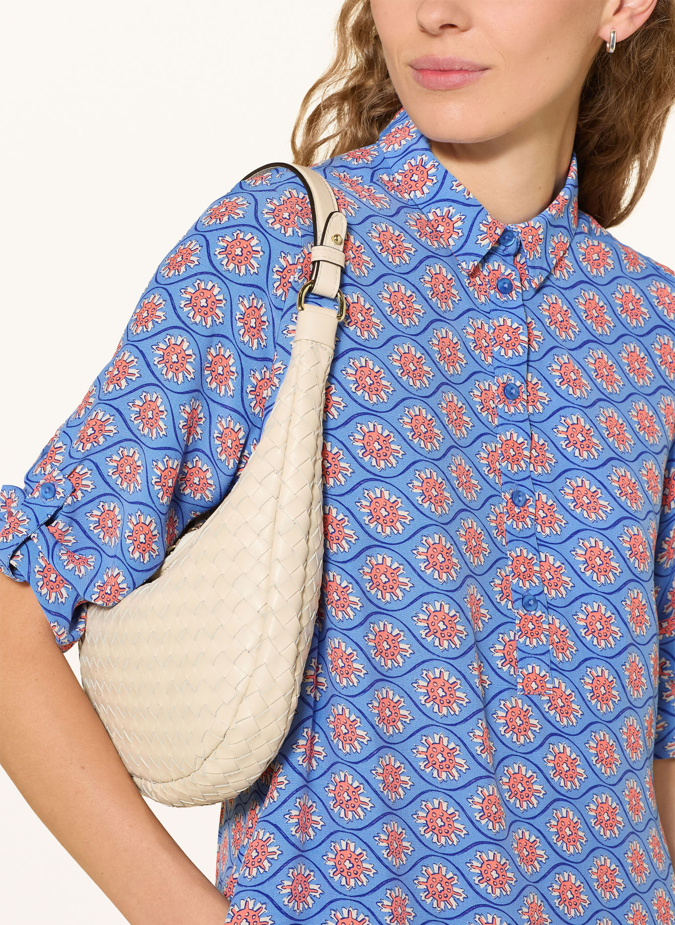 Smith & Soul Hemdblusenkleid mit 3/4-Arm: BLAU / DUNKELORANGE