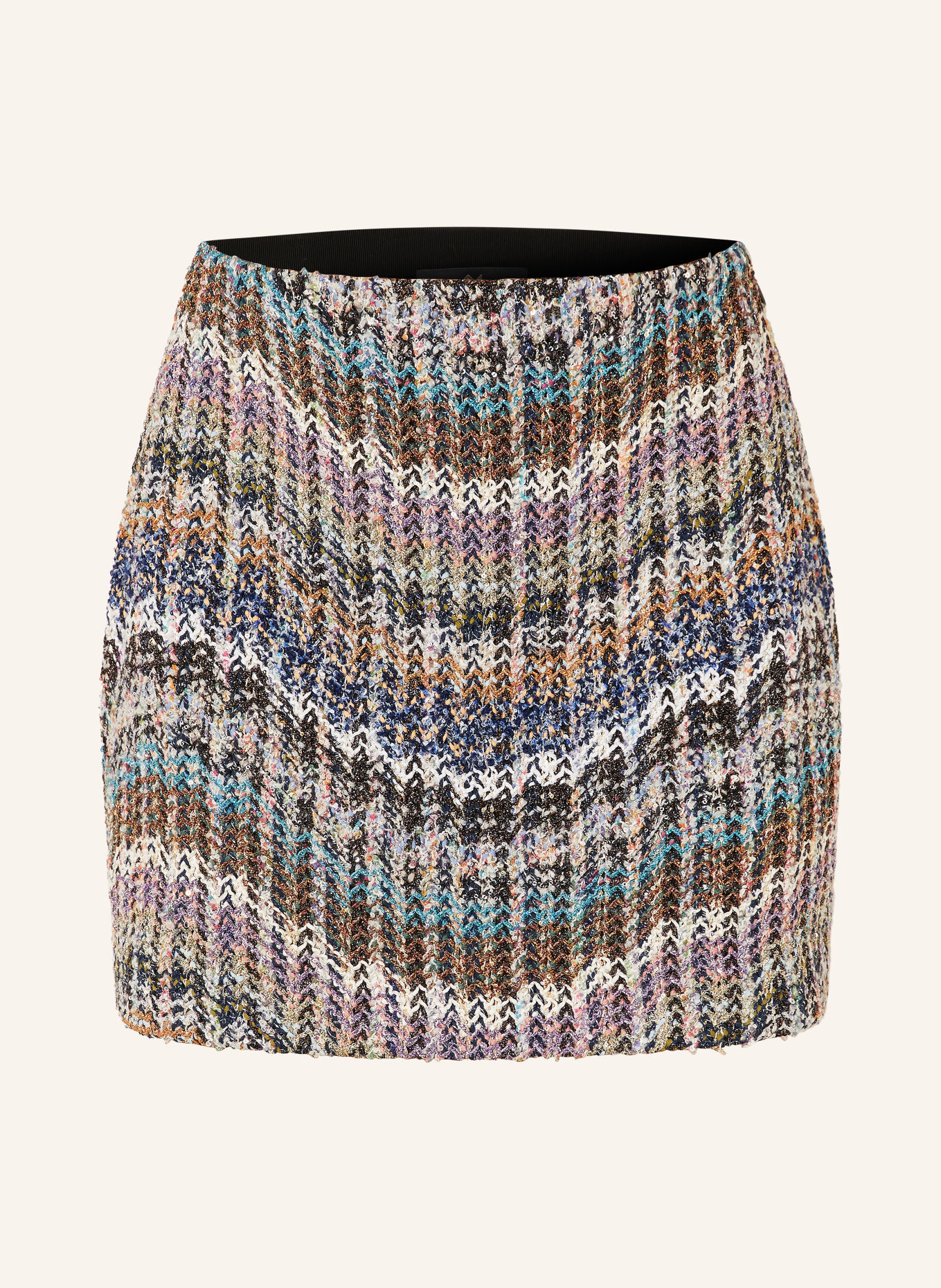 MISSONI Jupe en tweed avec paillettes et fil pailleté: BLEU FONCÉ / ÉCRU / LILAS