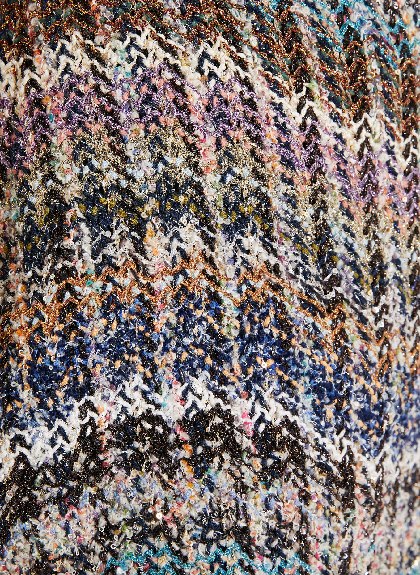 MISSONI Jupe en tweed avec paillettes et fil pailleté: BLEU FONCÉ / ÉCRU / LILAS
