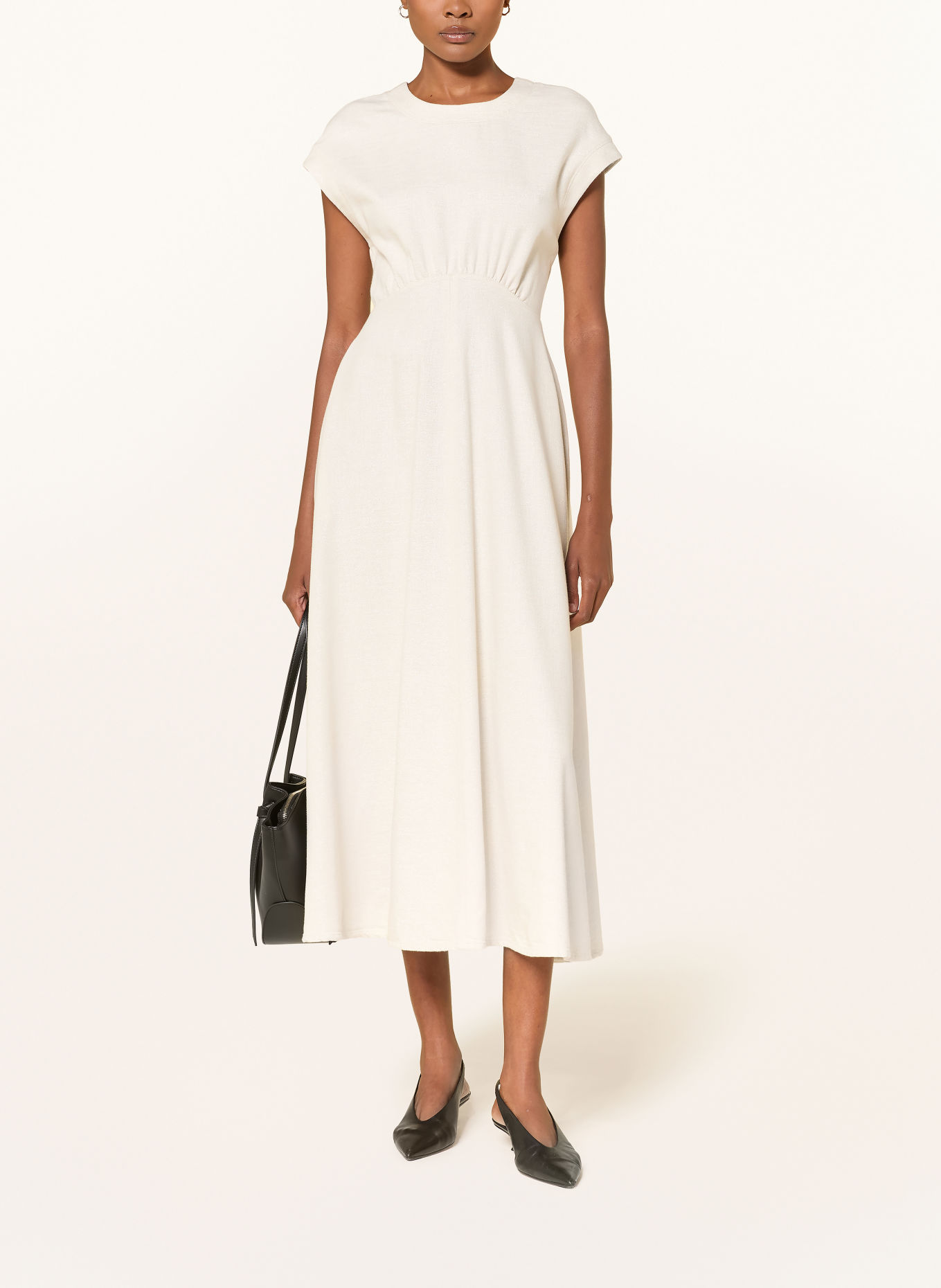 EMPORIO ARMANI Kleid mit Glitzergarn: CREME / SILBER