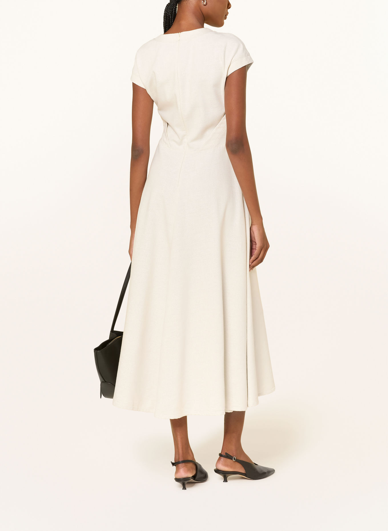 EMPORIO ARMANI Kleid mit Glitzergarn: CREME / SILBER