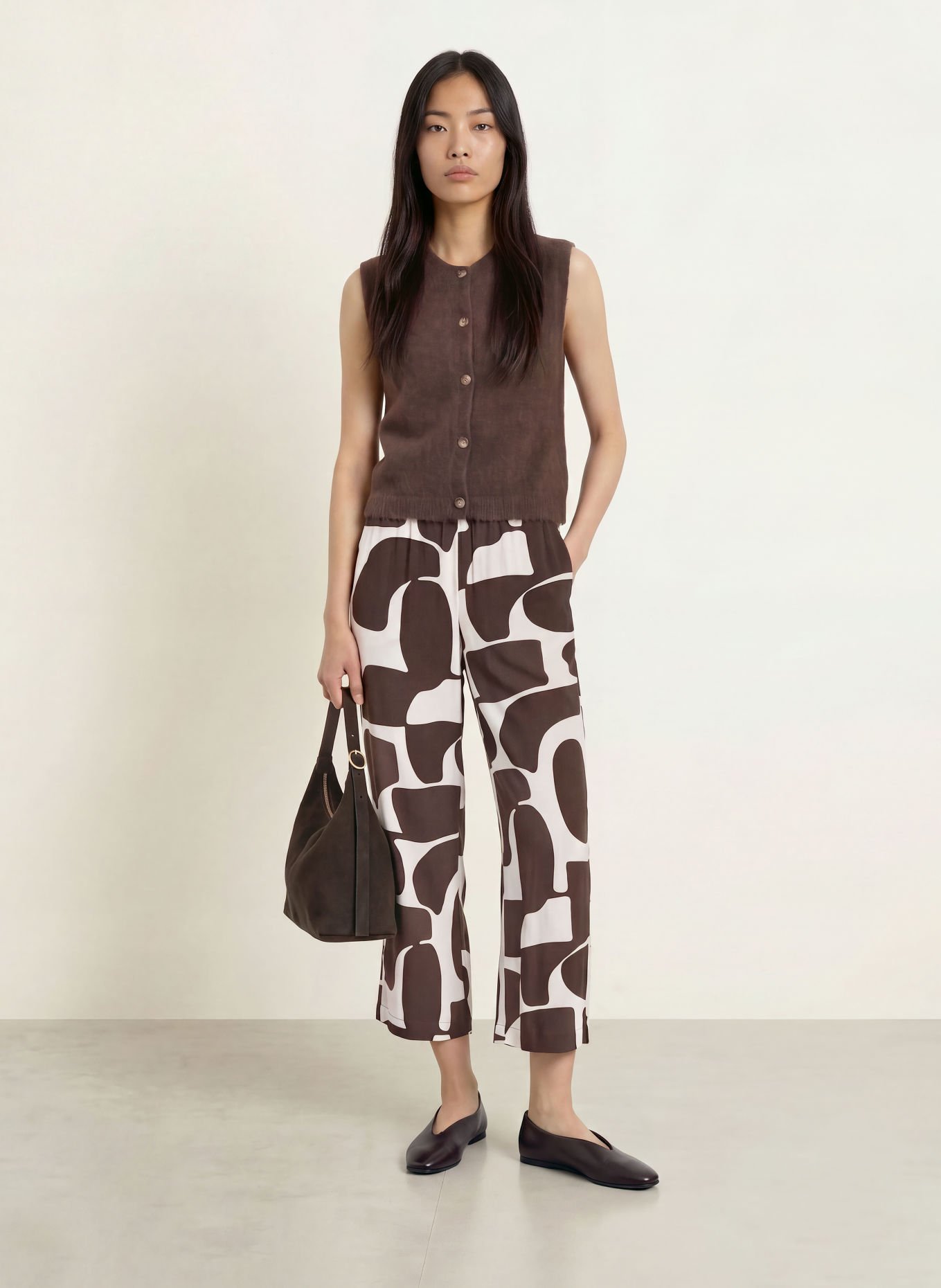 OPUS PANTS Culotte MALOTTA: BRUIN / WIT