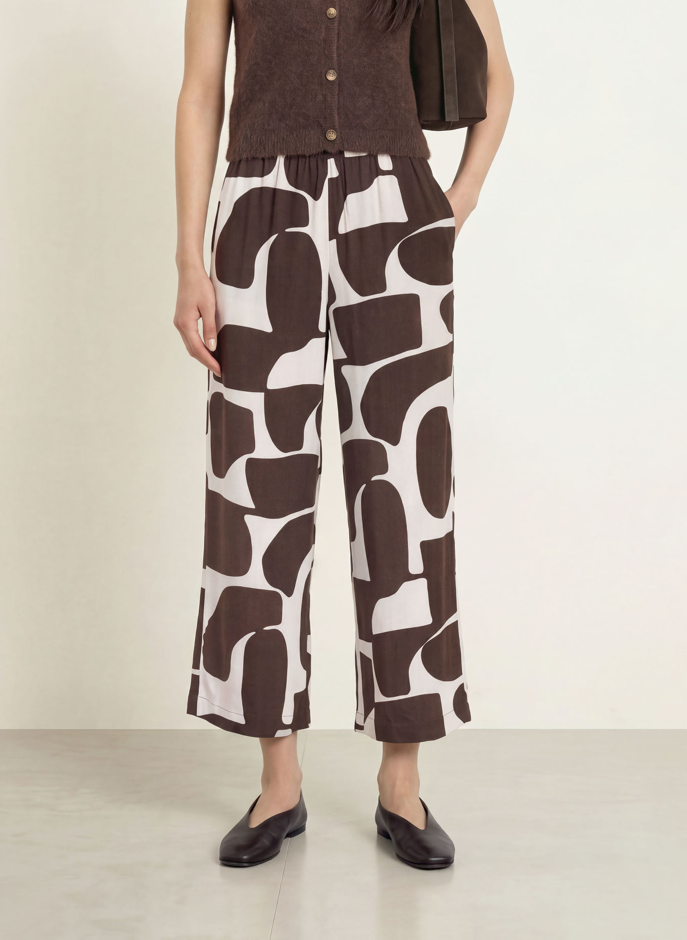 OPUS PANTS Culotte MALOTTA: BRUIN / WIT