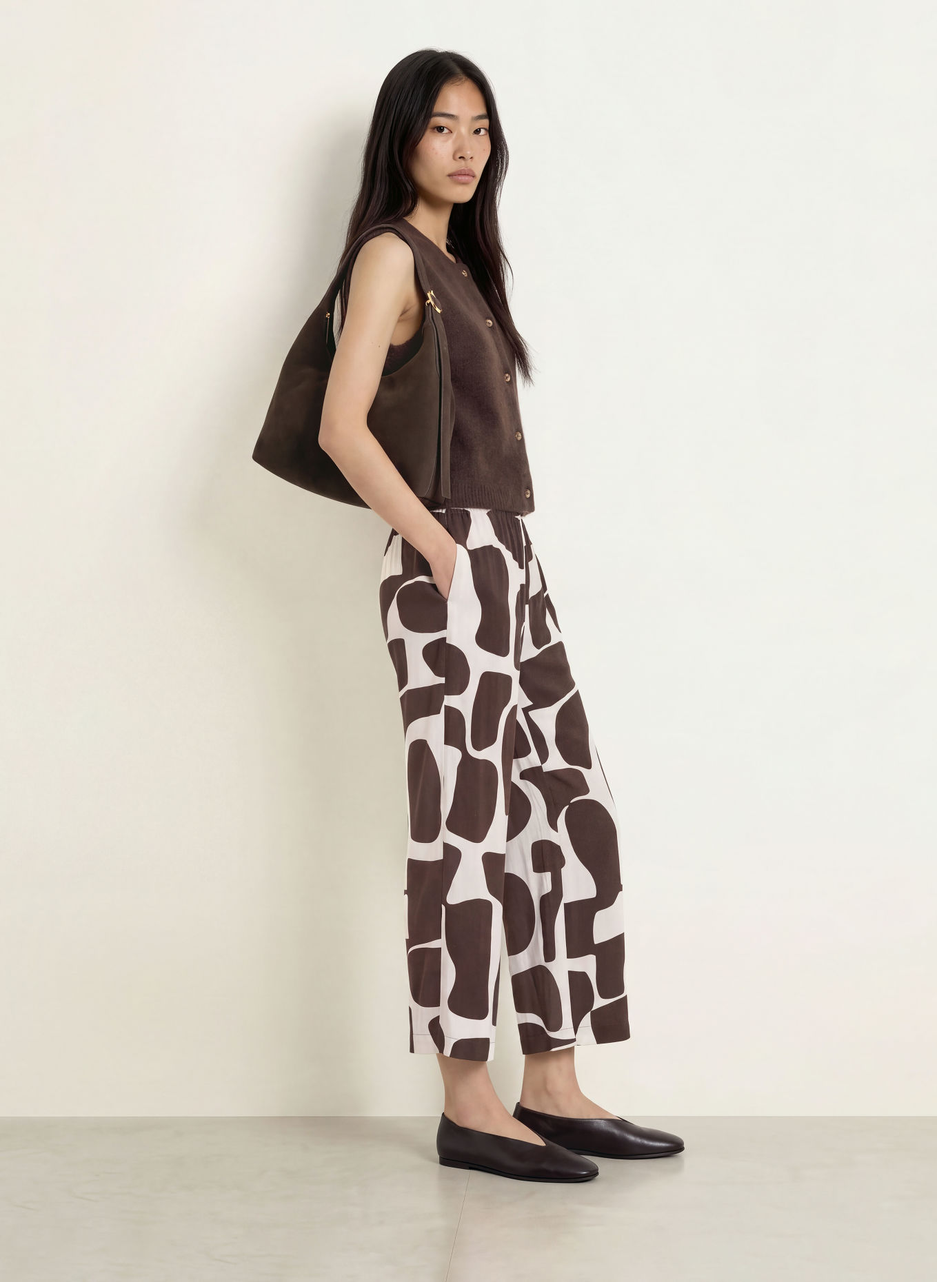OPUS PANTS Culotte MALOTTA: BRUIN / WIT