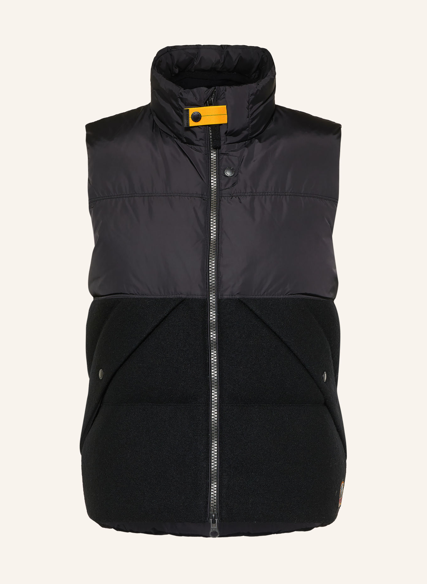 PARAJUMPERS VARONE donzen bodywarmer in gemengde stof: ZWART