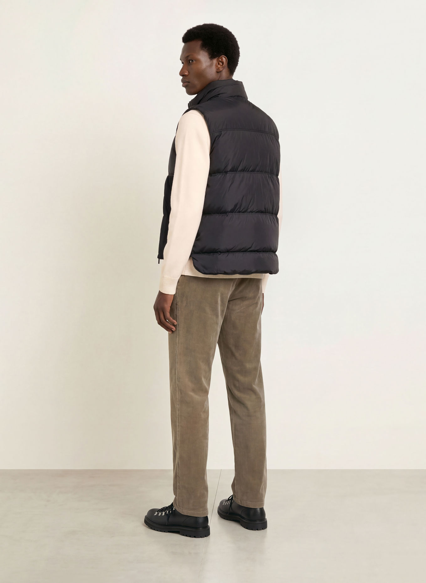 PARAJUMPERS VARONE donzen bodywarmer in gemengde stof: ZWART