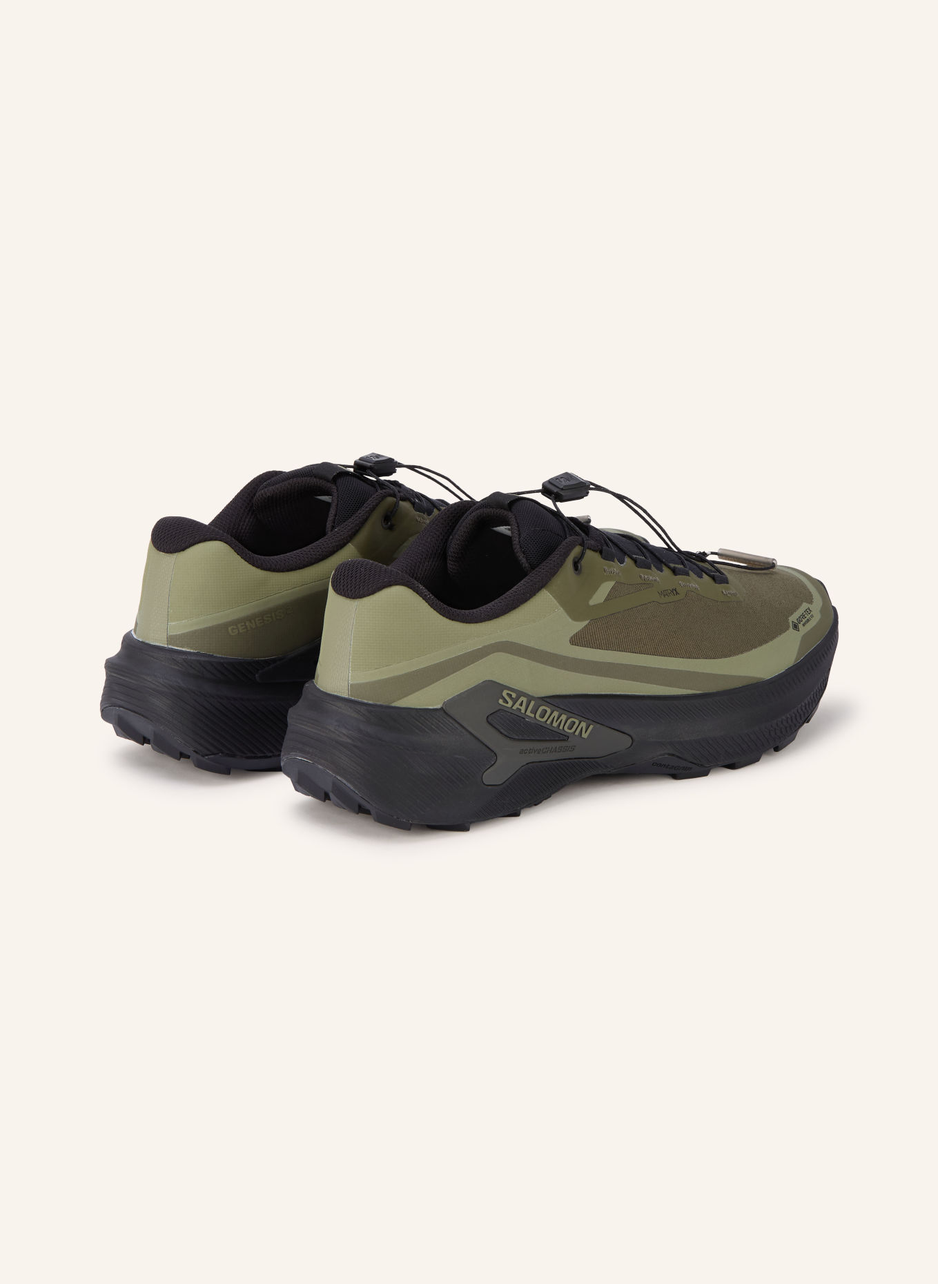 SALOMON Trailrunningschoenen GENESIS 2 GTX: KAKI / OLIJF / ZWART