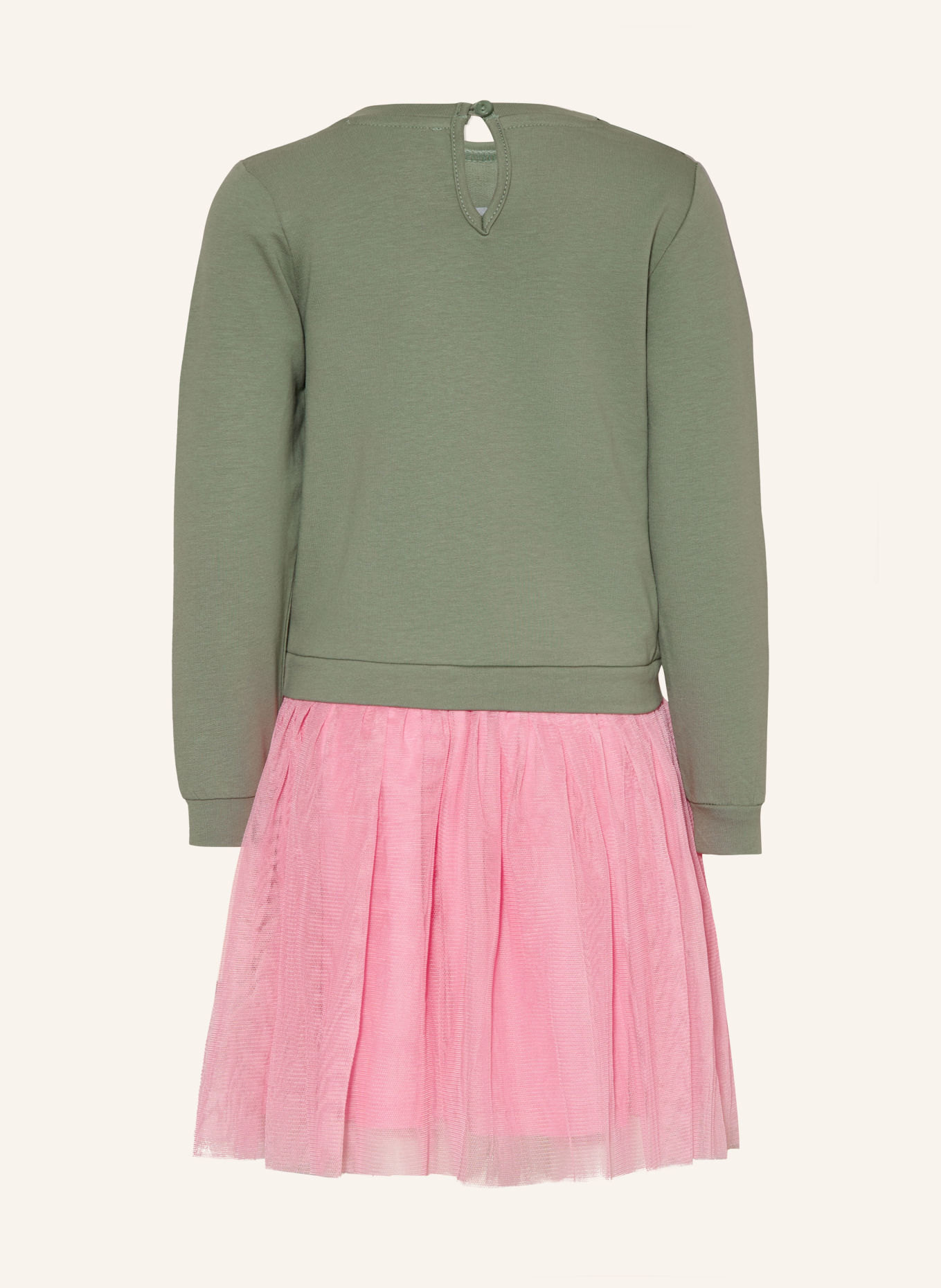 DANAMADE Robe en mélange de matières avec des paillettes: VERT / OR / ROSE FUCHSIA