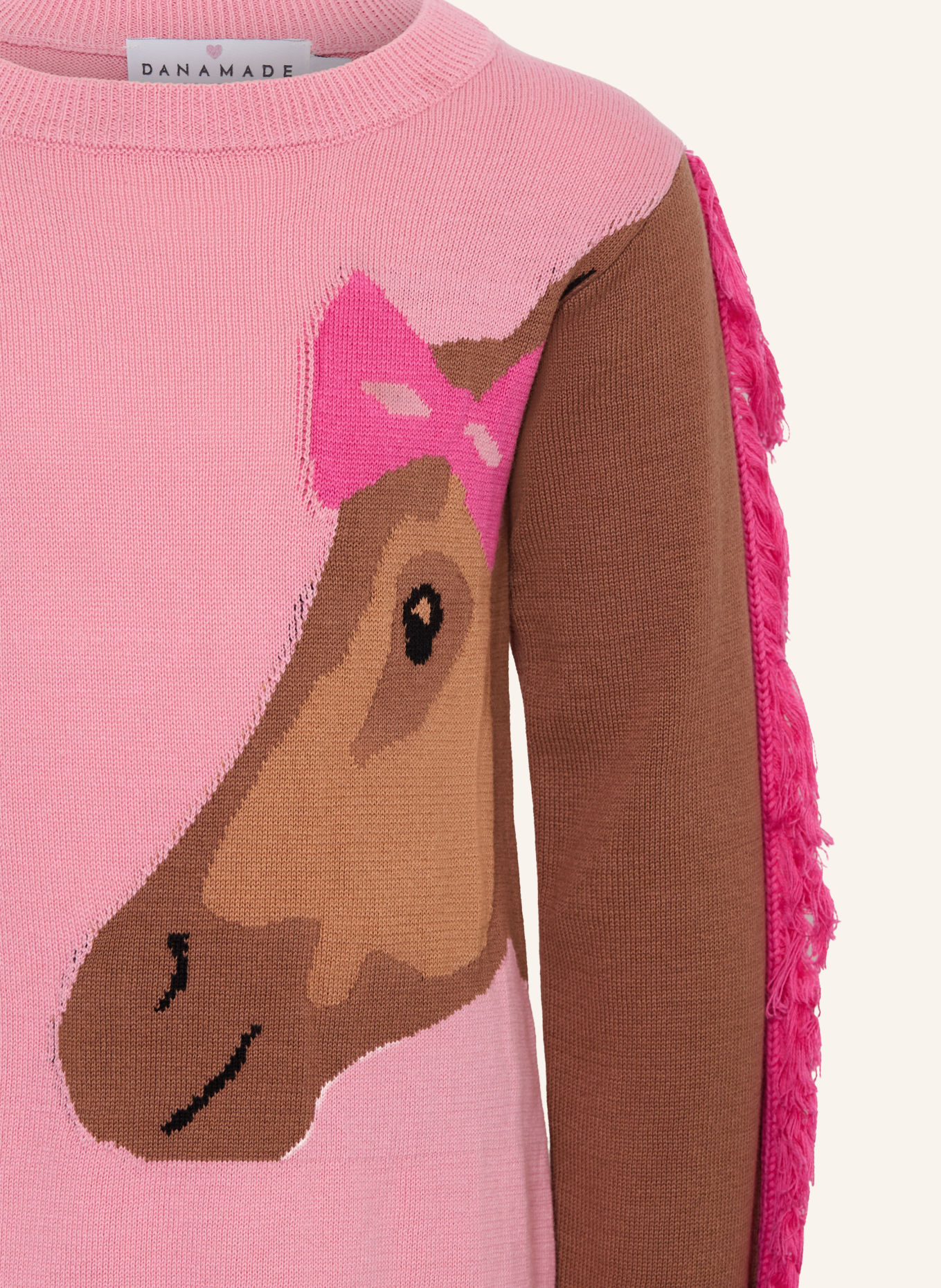 DANAMADE Strickkleid: ROSA / BRAUN