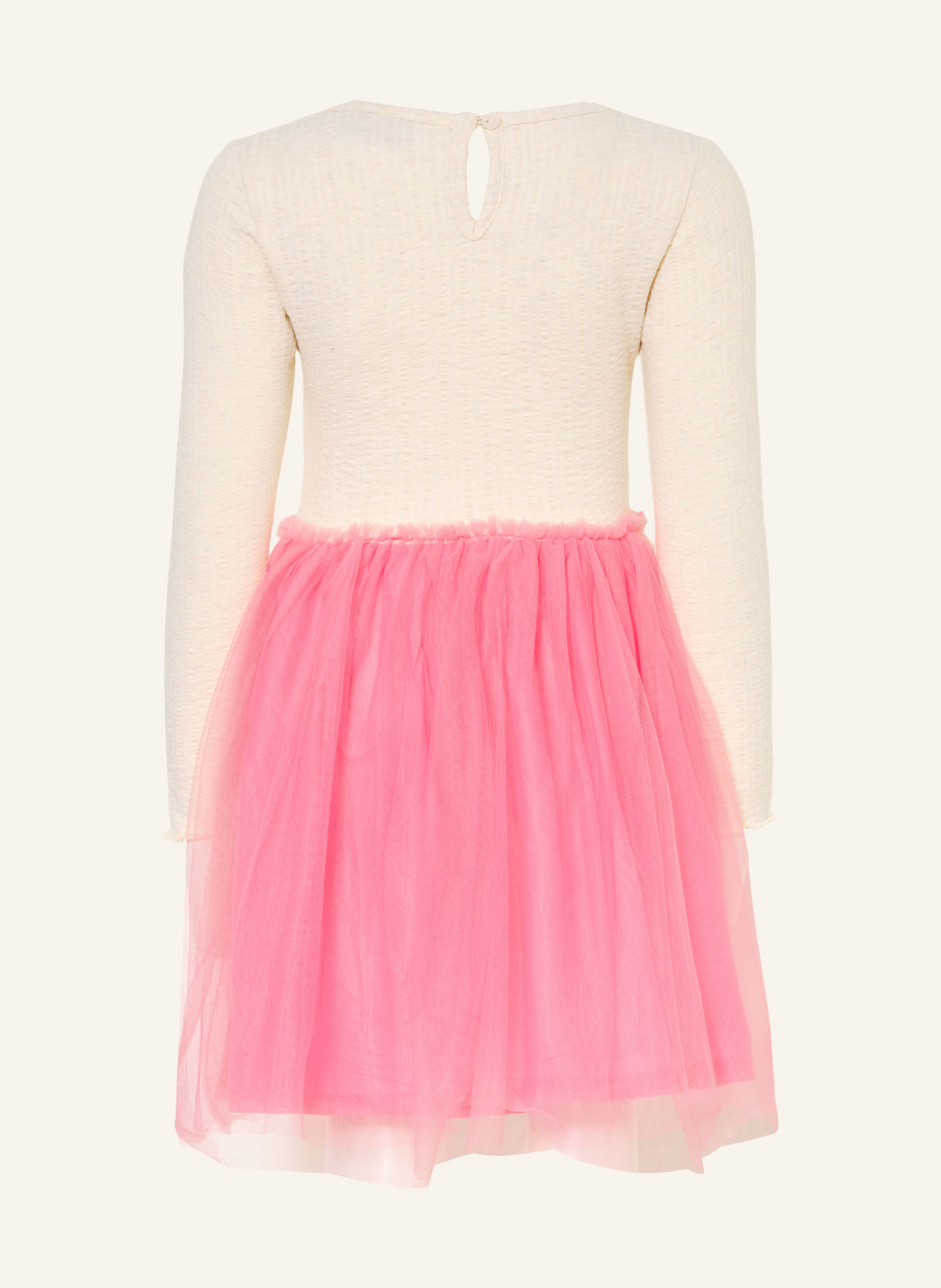 DANAMADE Robe en mélange de matières: MARRON CLAIR / ROSE