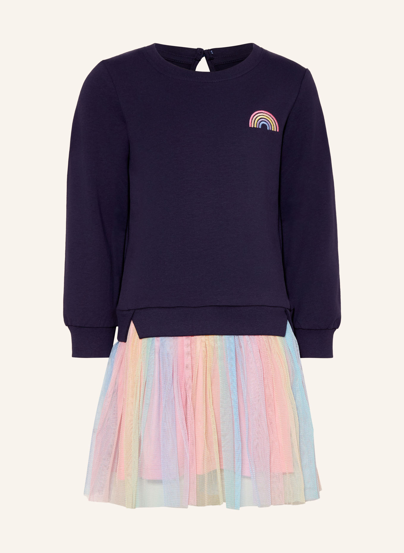 DANAMADE Robe en mélange de matières: BLEU FONCÉ / ROSE FUCHSIA / BLEU CLAIR