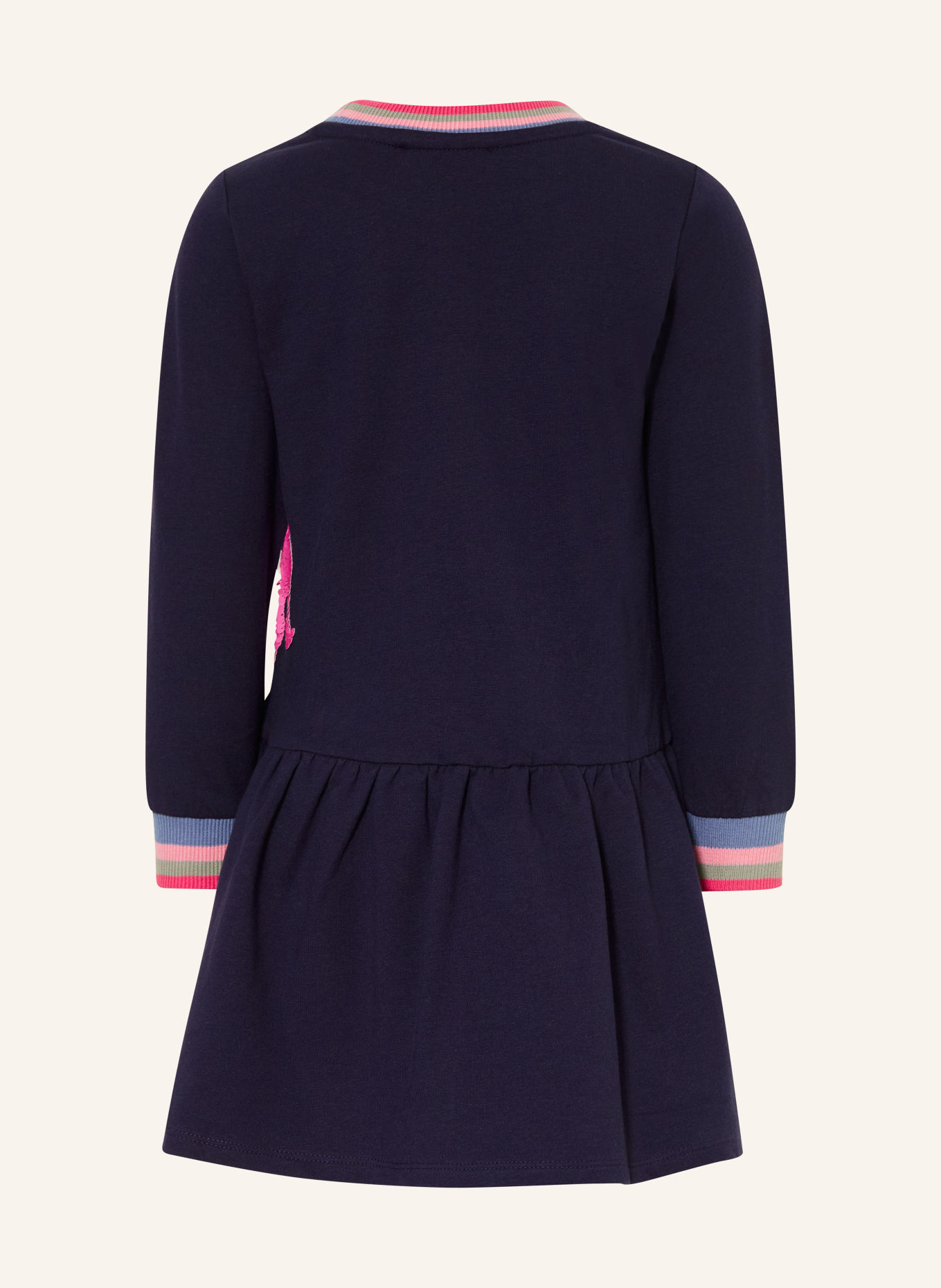 DANAMADE Robe sweat à paillettes: BLEU FONCÉ / ROSE / BLEU CLAIR