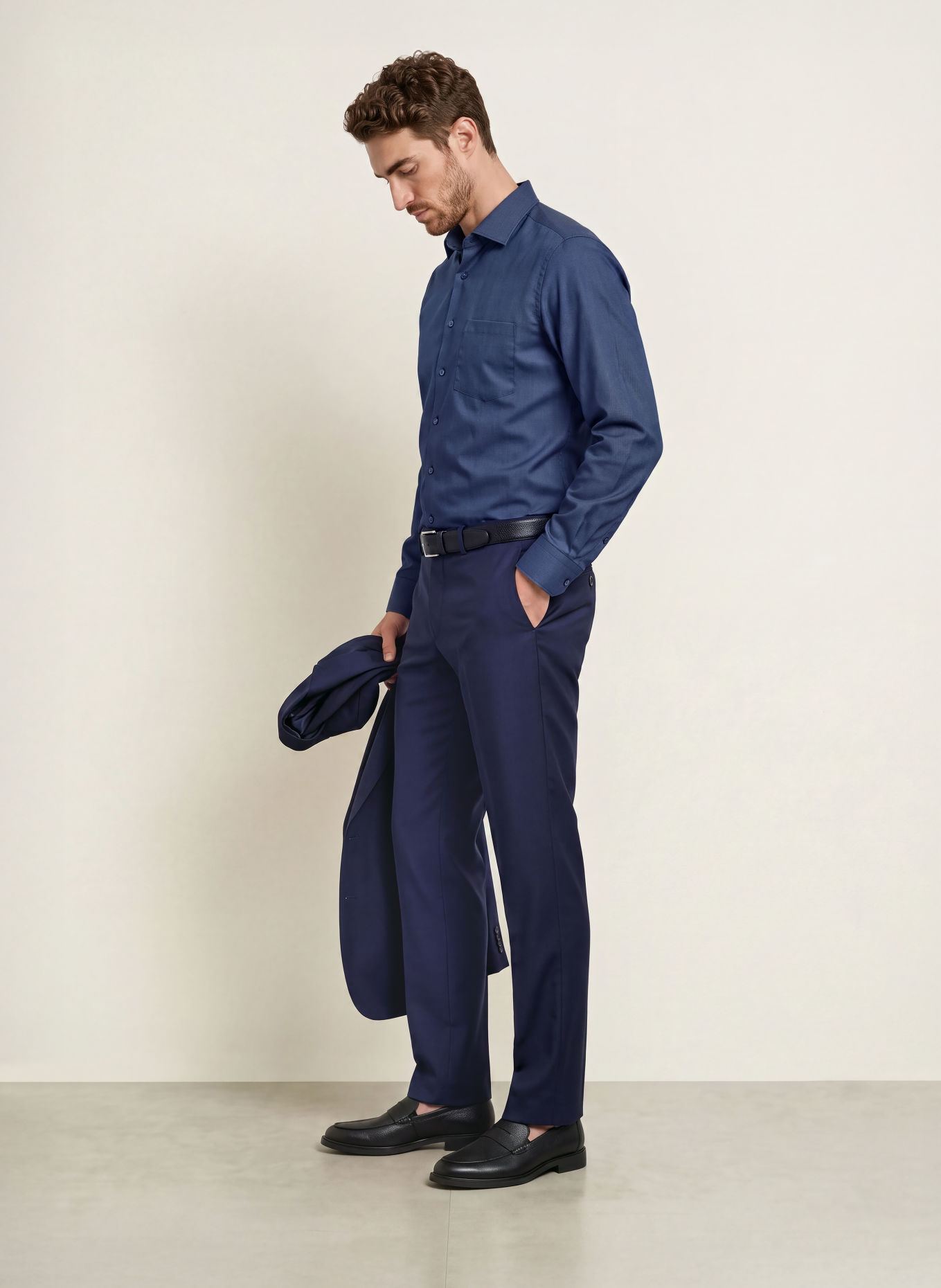 seidensticker Regular-Fit Shirt: DARK BLUE / BLUE