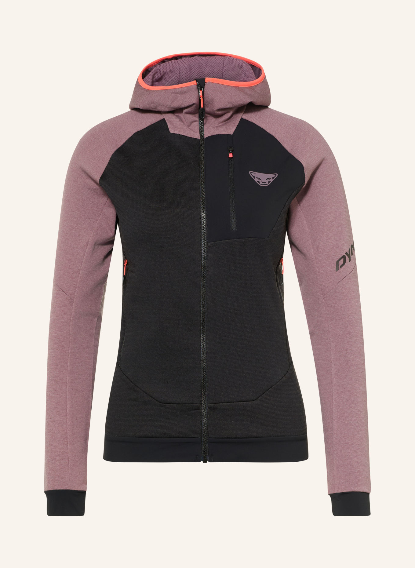 DYNAFIT Midlayer-Jacke RADICAL WOOL: SCHWARZ / LILA / HELLROT