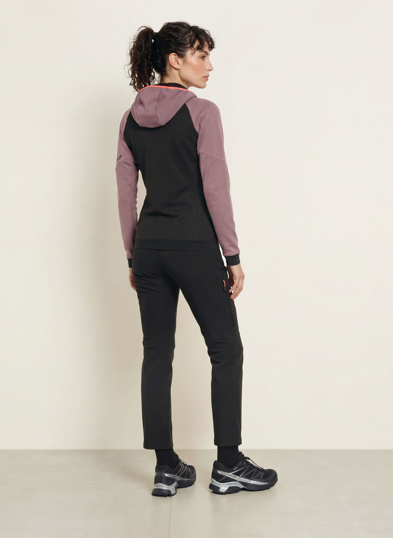 DYNAFIT Midlayer-Jacke RADICAL WOOL: SCHWARZ / LILA / HELLROT