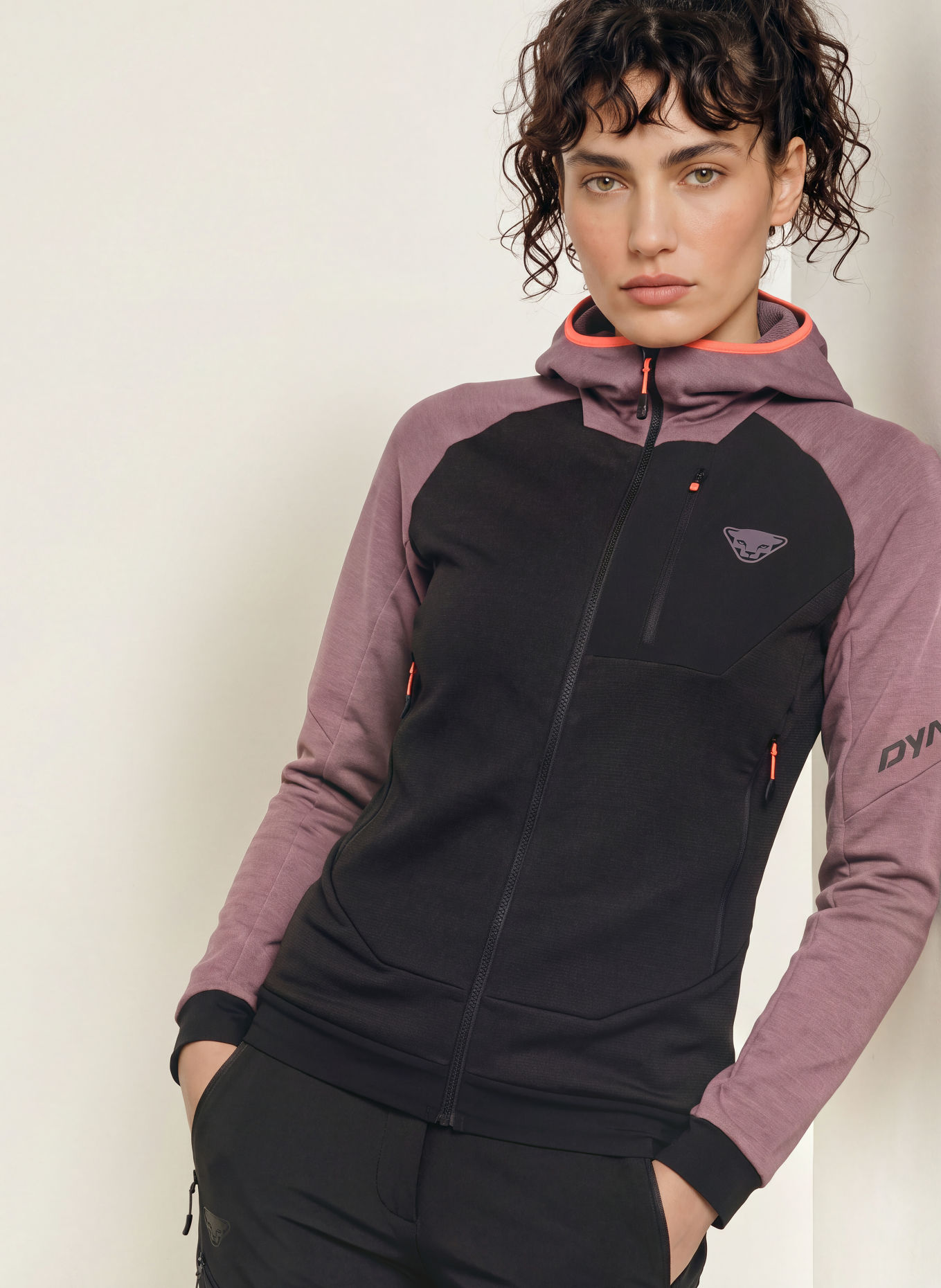 DYNAFIT Midlayer-Jacke RADICAL WOOL: SCHWARZ / LILA / HELLROT