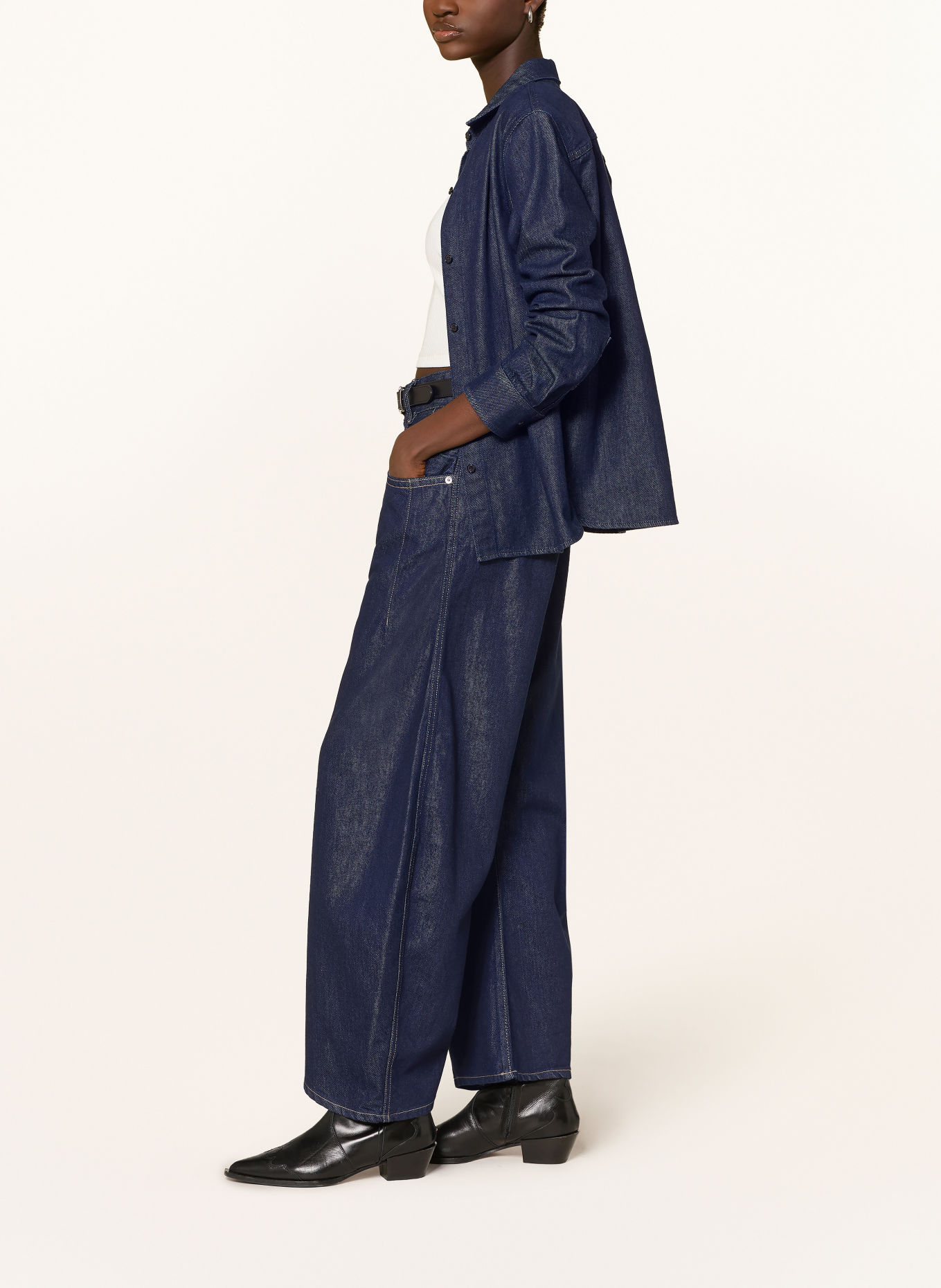 REPLAY Jeansy typu barrel HALLEBE: C007 DARK BLUE