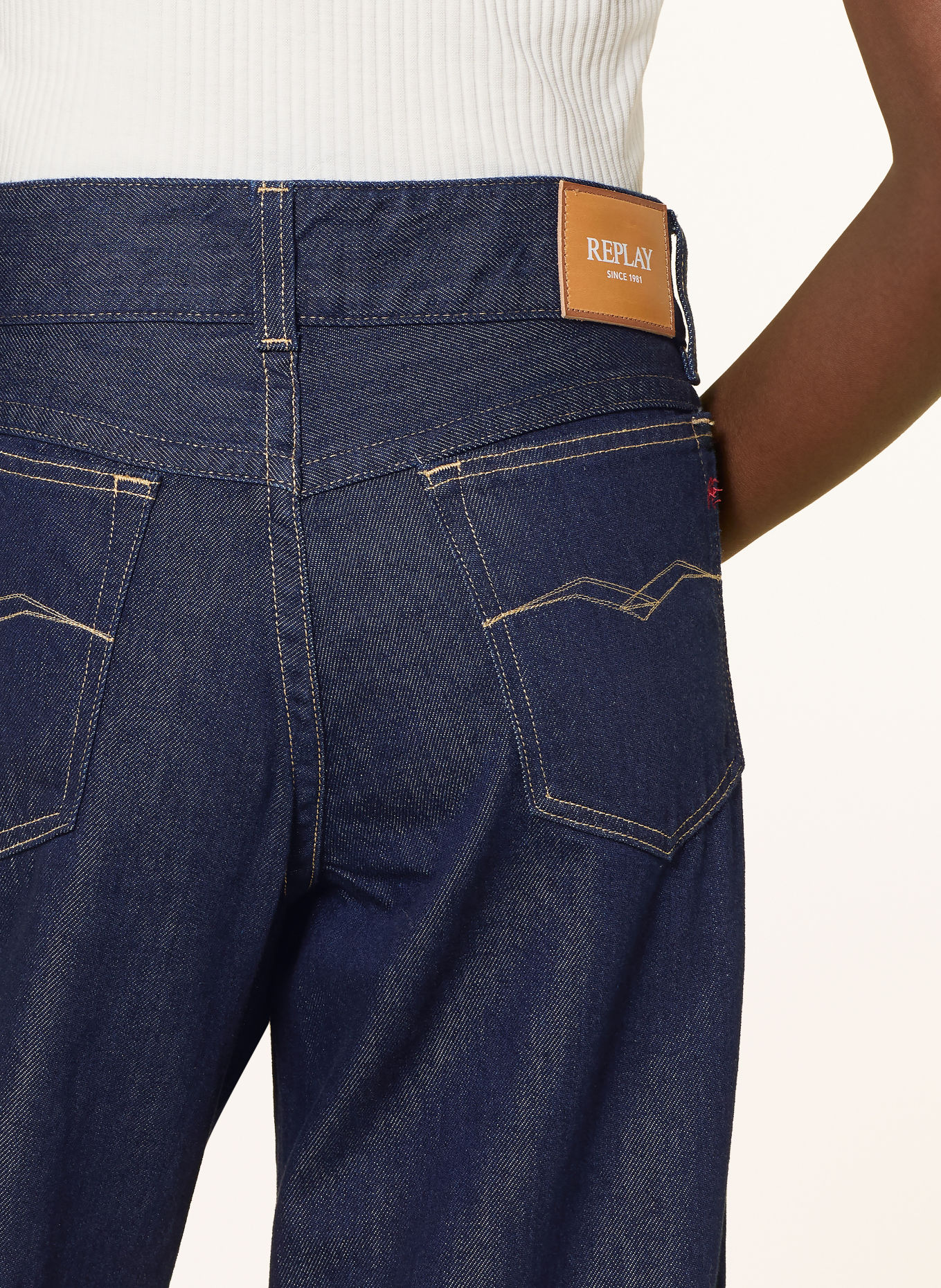 REPLAY Jeansy typu barrel HALLEBE: C007 DARK BLUE