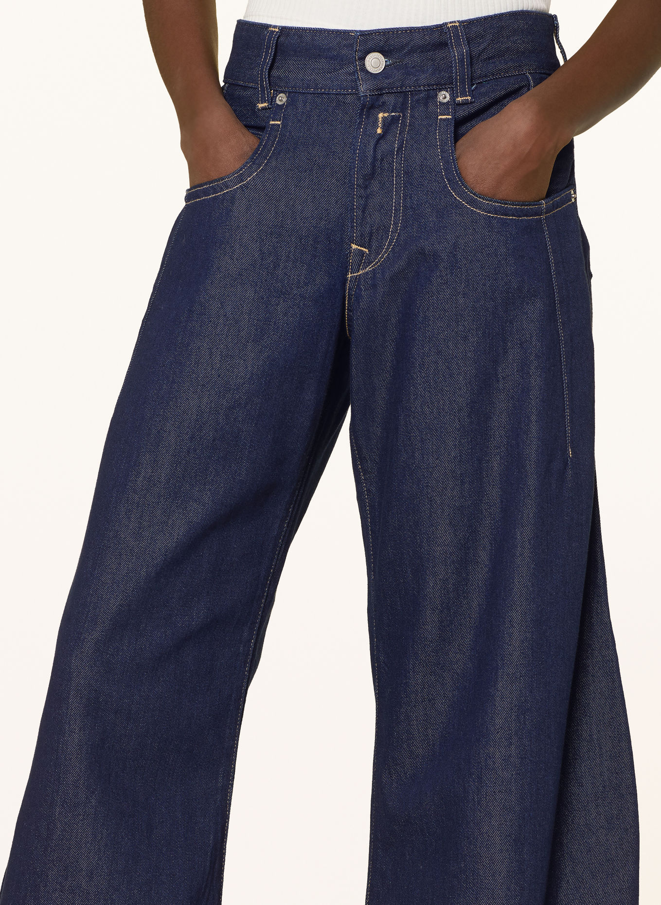 REPLAY Jeansy typu barrel HALLEBE: C007 DARK BLUE
