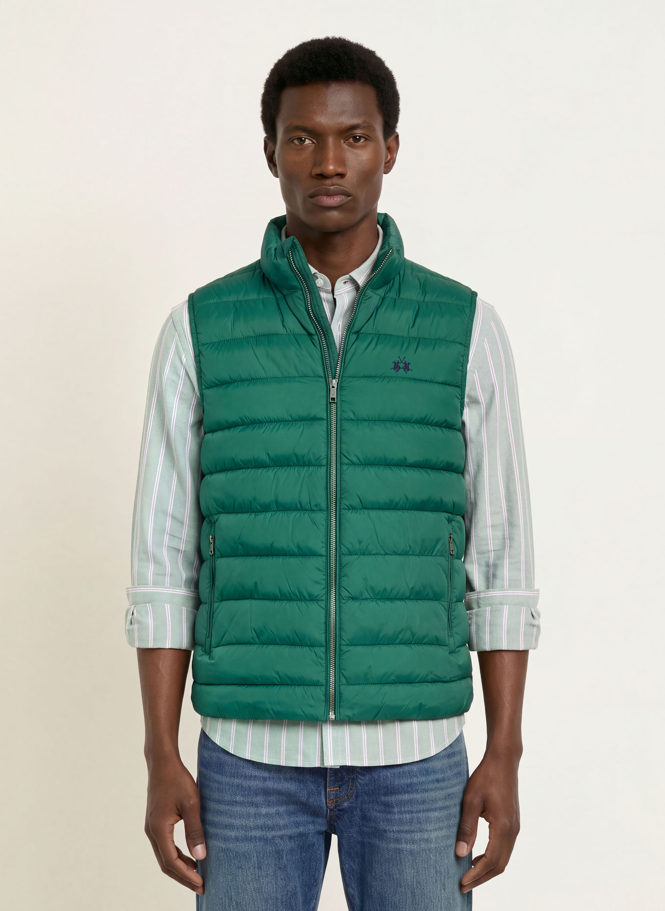 LA MARTINA Quilted vest: DARK GREEN