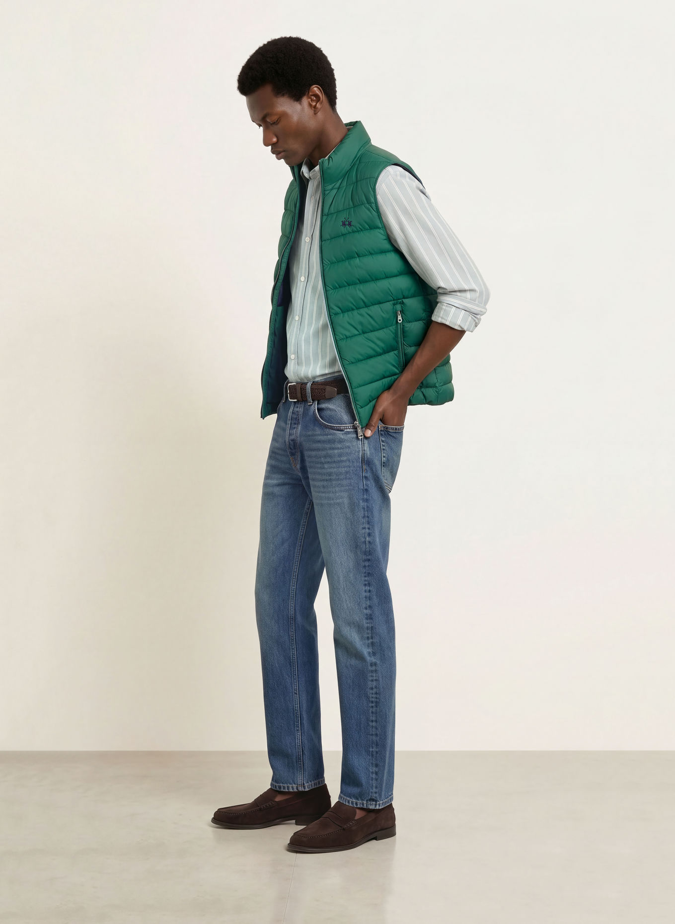 LA MARTINA Quilted vest: DARK GREEN