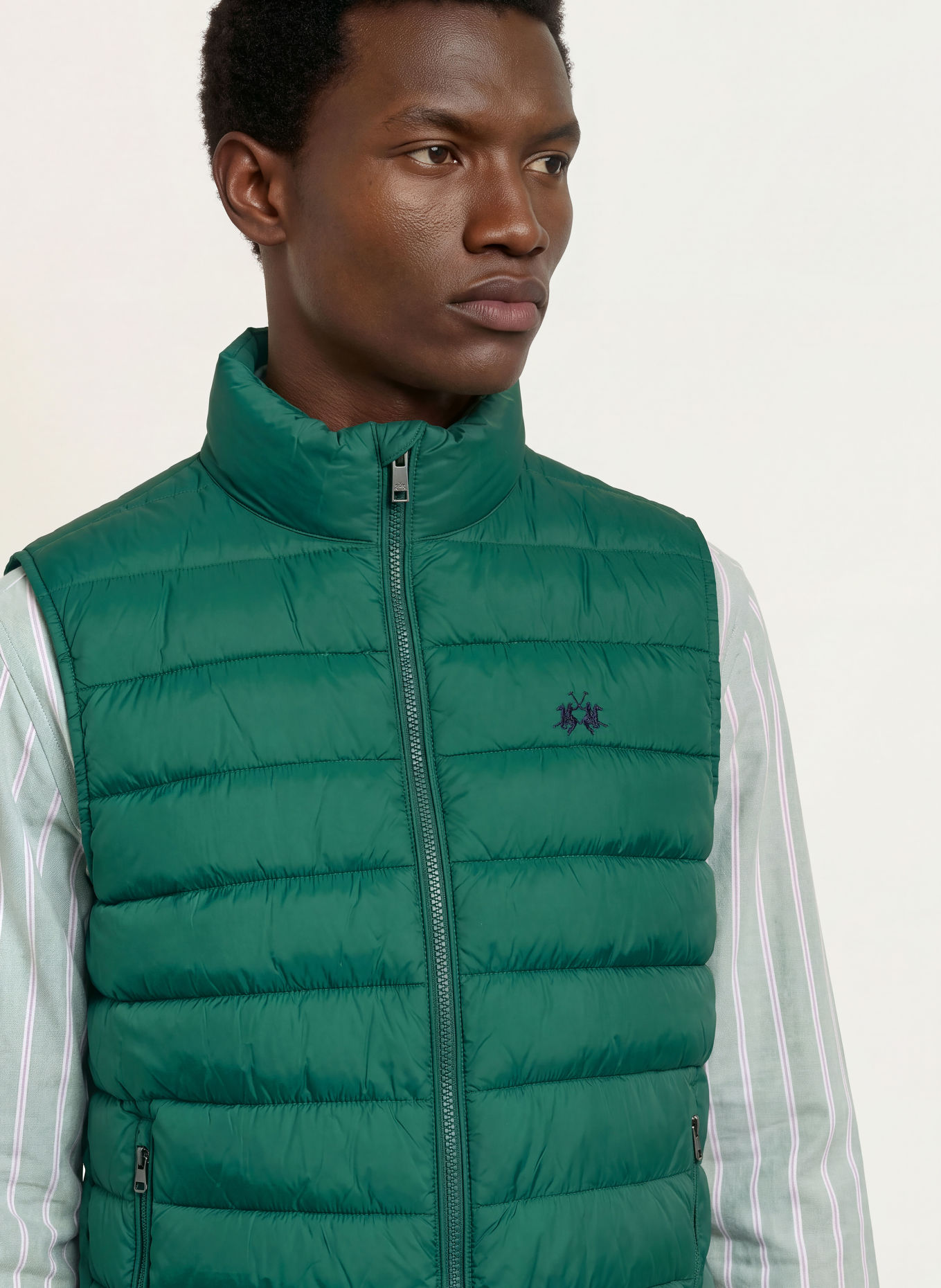 LA MARTINA Quilted vest: DARK GREEN