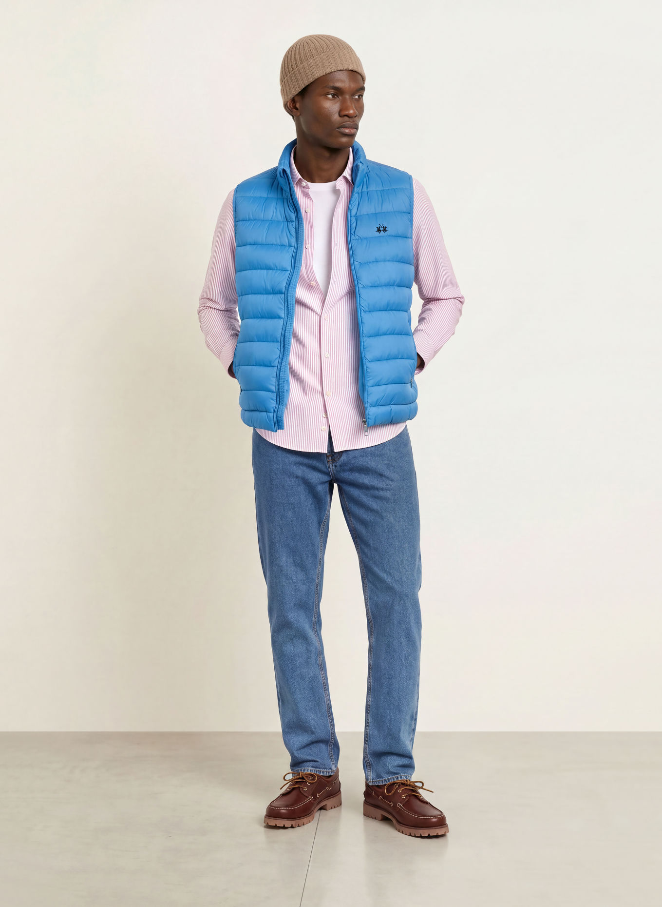LA MARTINA Quilted vest: BLUE