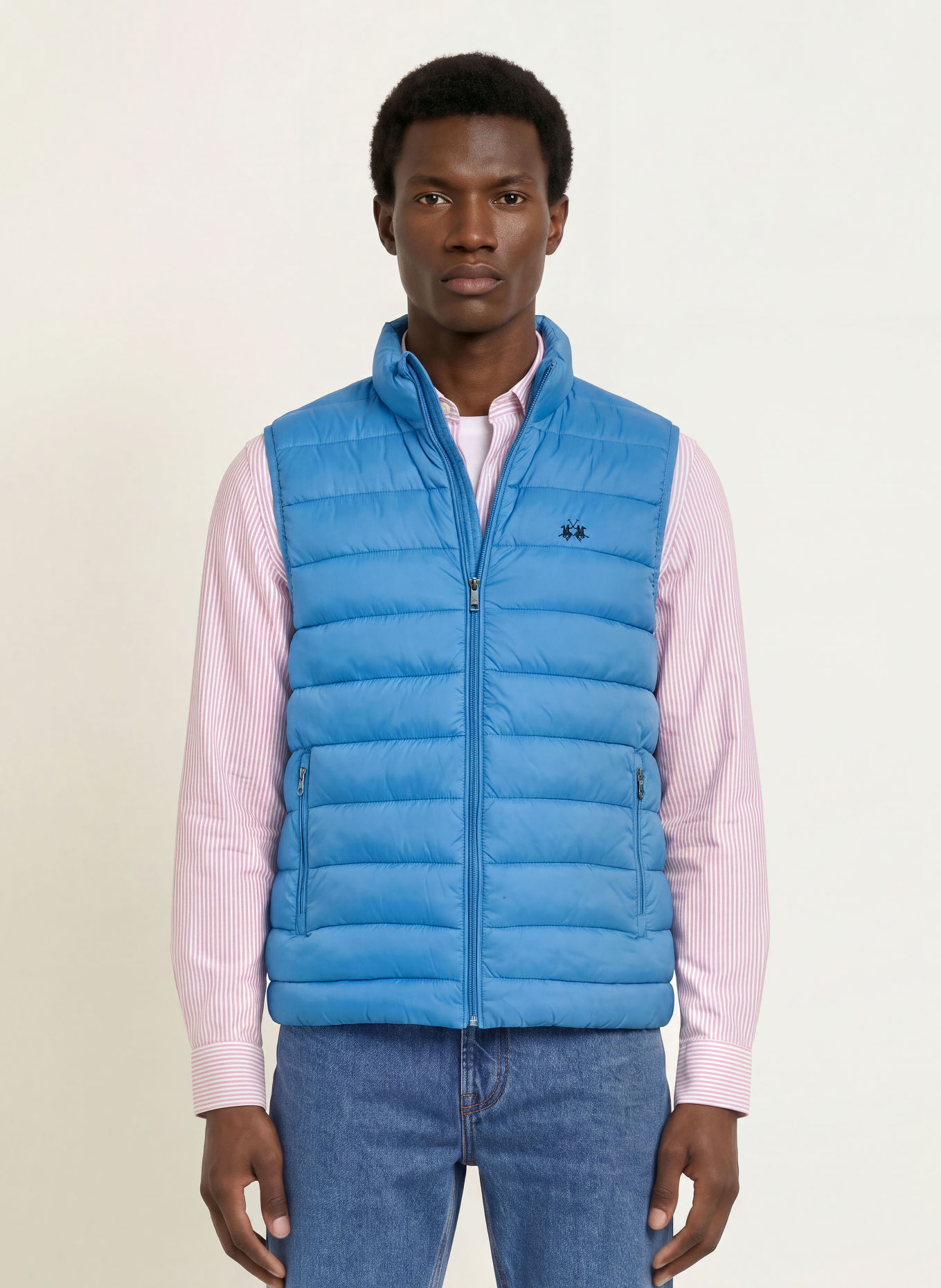 LA MARTINA Quilted vest: BLUE