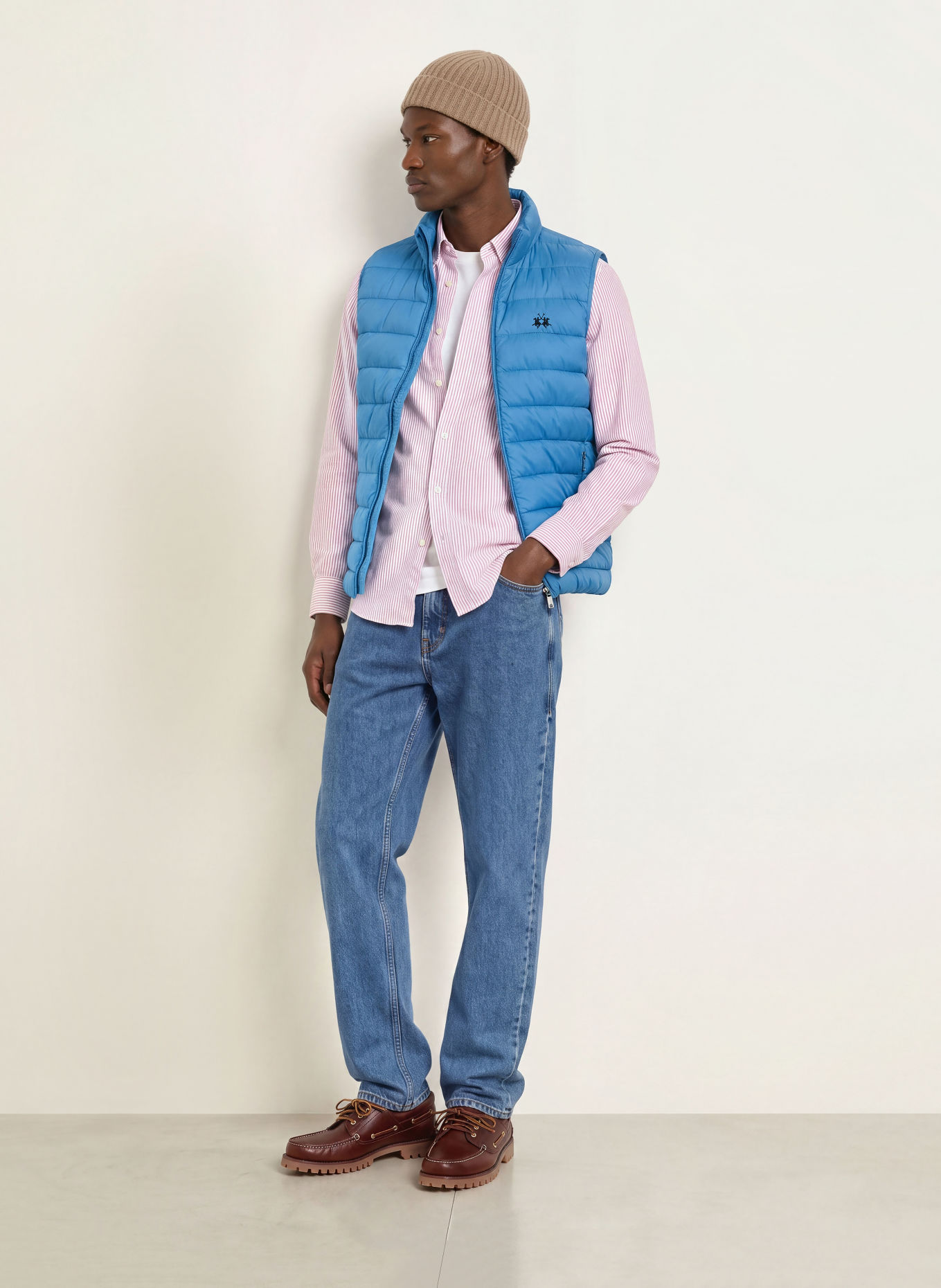 LA MARTINA Quilted vest: BLUE
