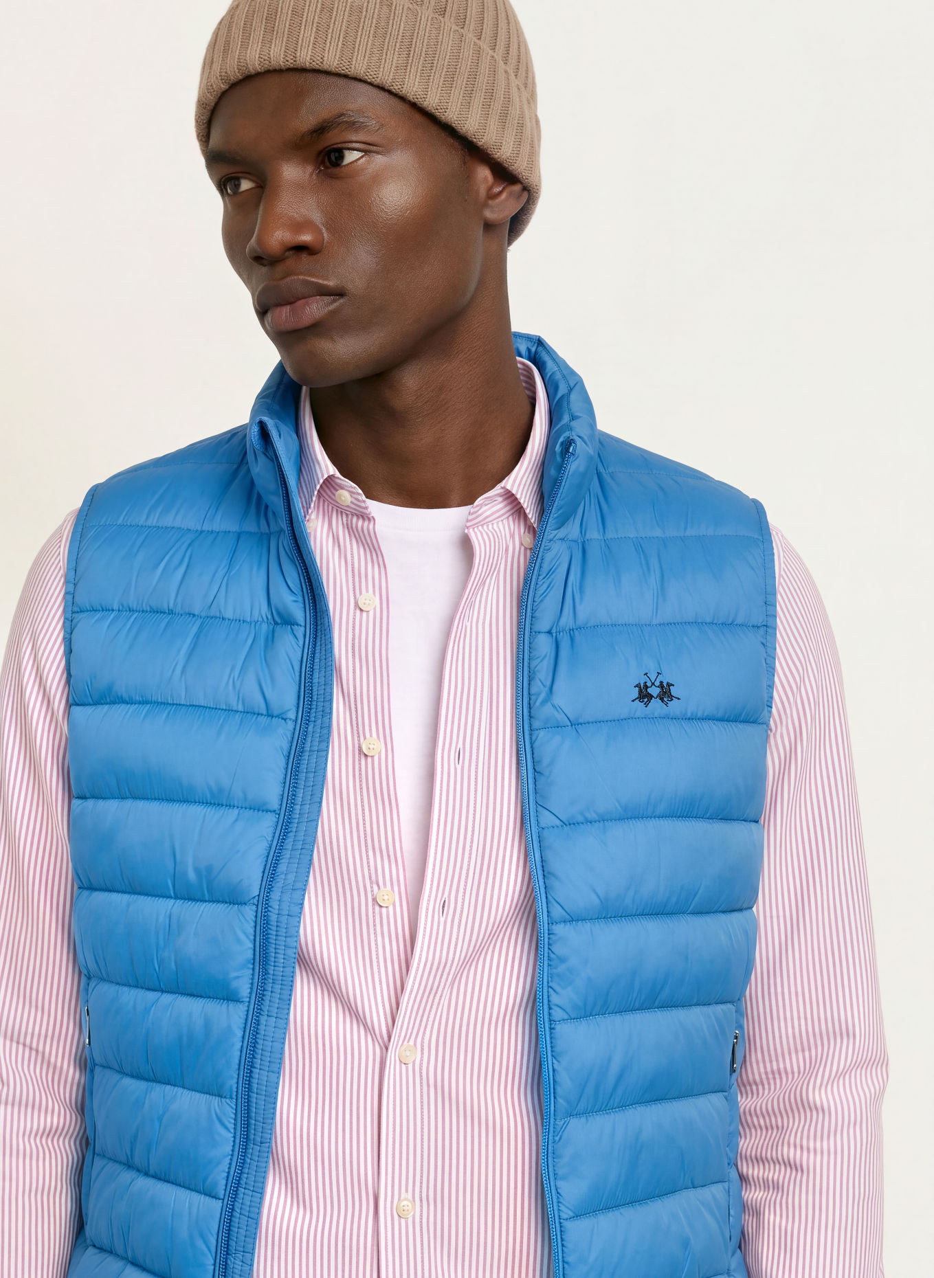LA MARTINA Quilted vest: BLUE