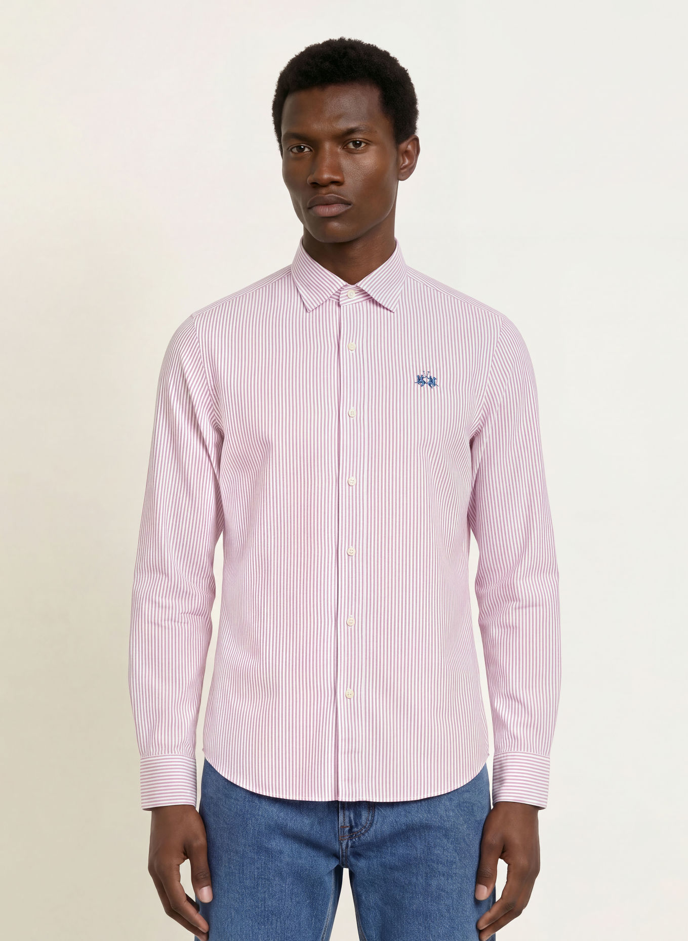 LA MARTINA Oxfordhemd Regular Fit: DUNKELROT / WEISS