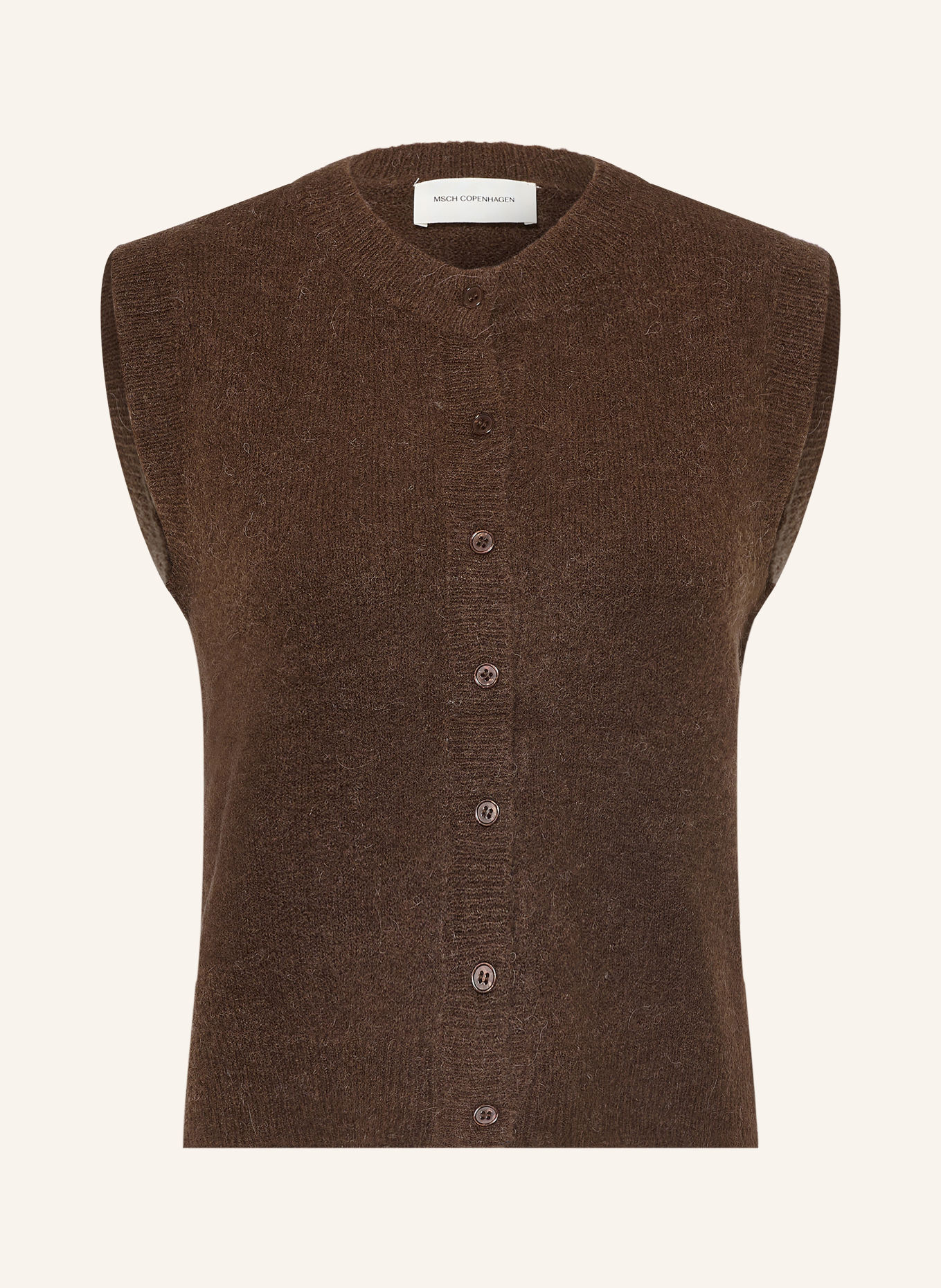 MSCH COPENHAGEN MSCHBONDIE Knit Vest: DARK BROWN