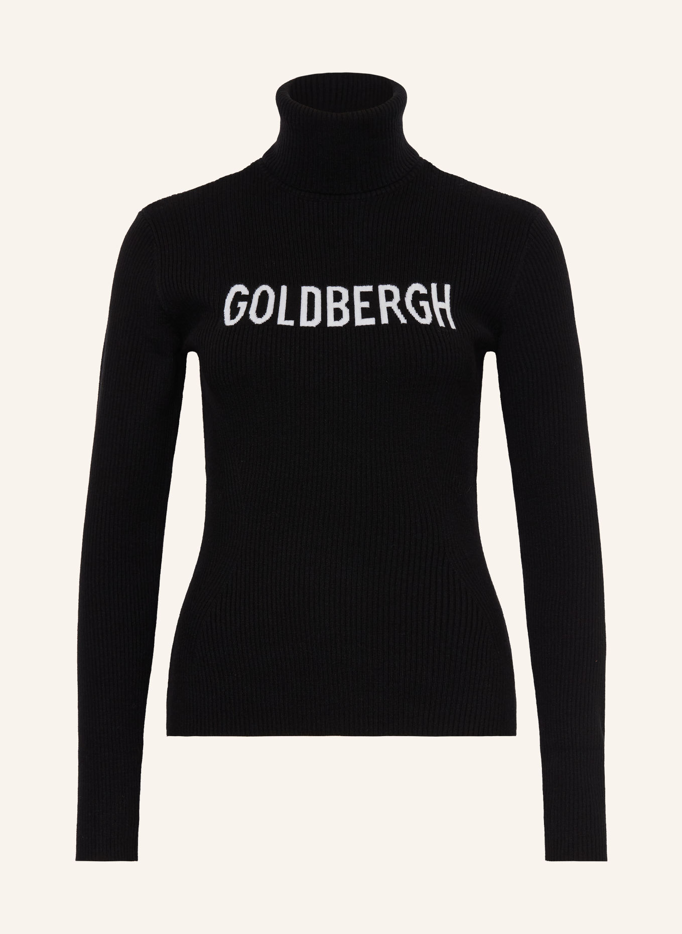 GOLDBERGH FIRA turtleneck sweater with merino wool: BLACK / WHITE