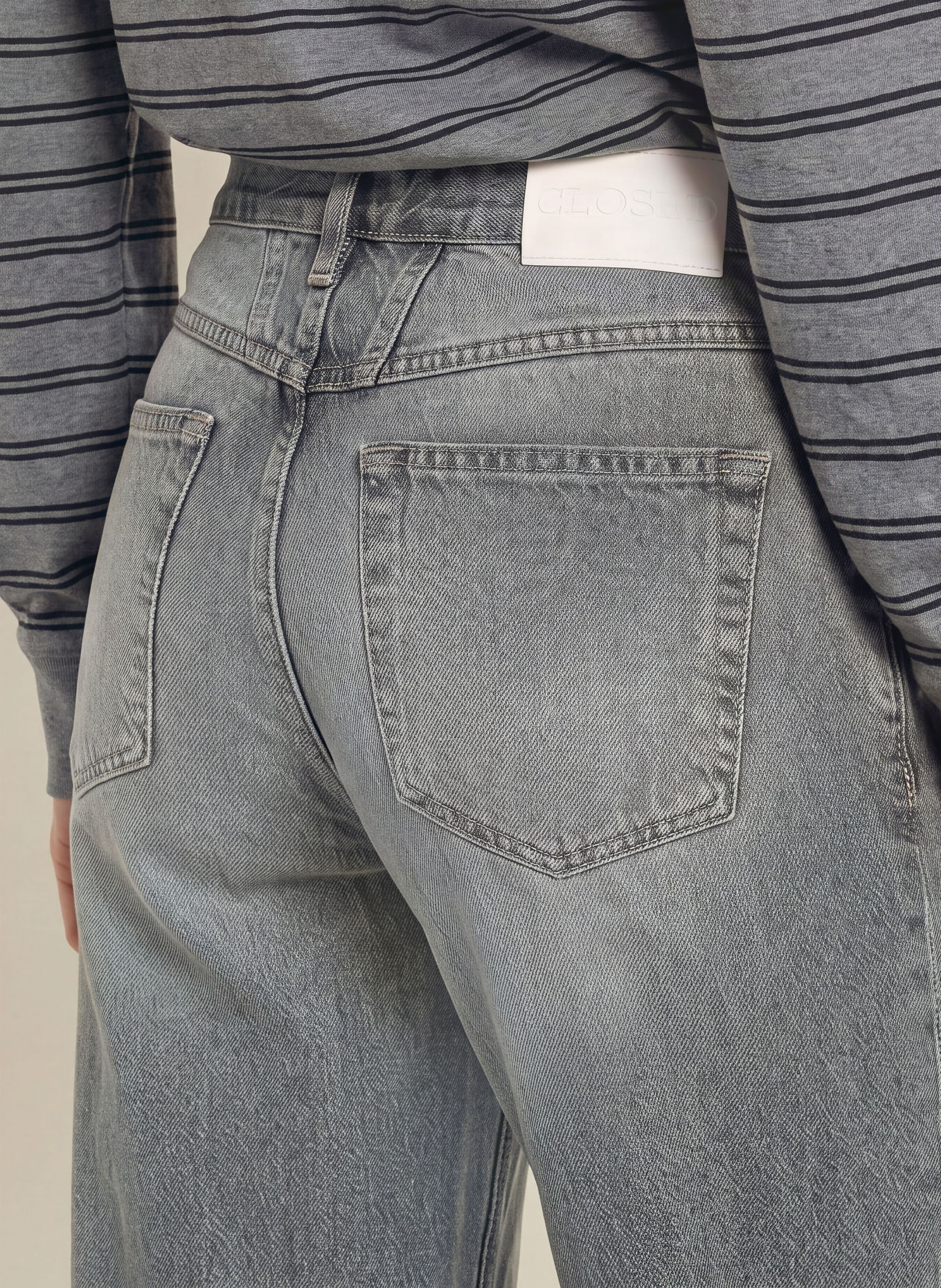 CLOSED Jeansy wide leg GILLAN: MGY MID GREY