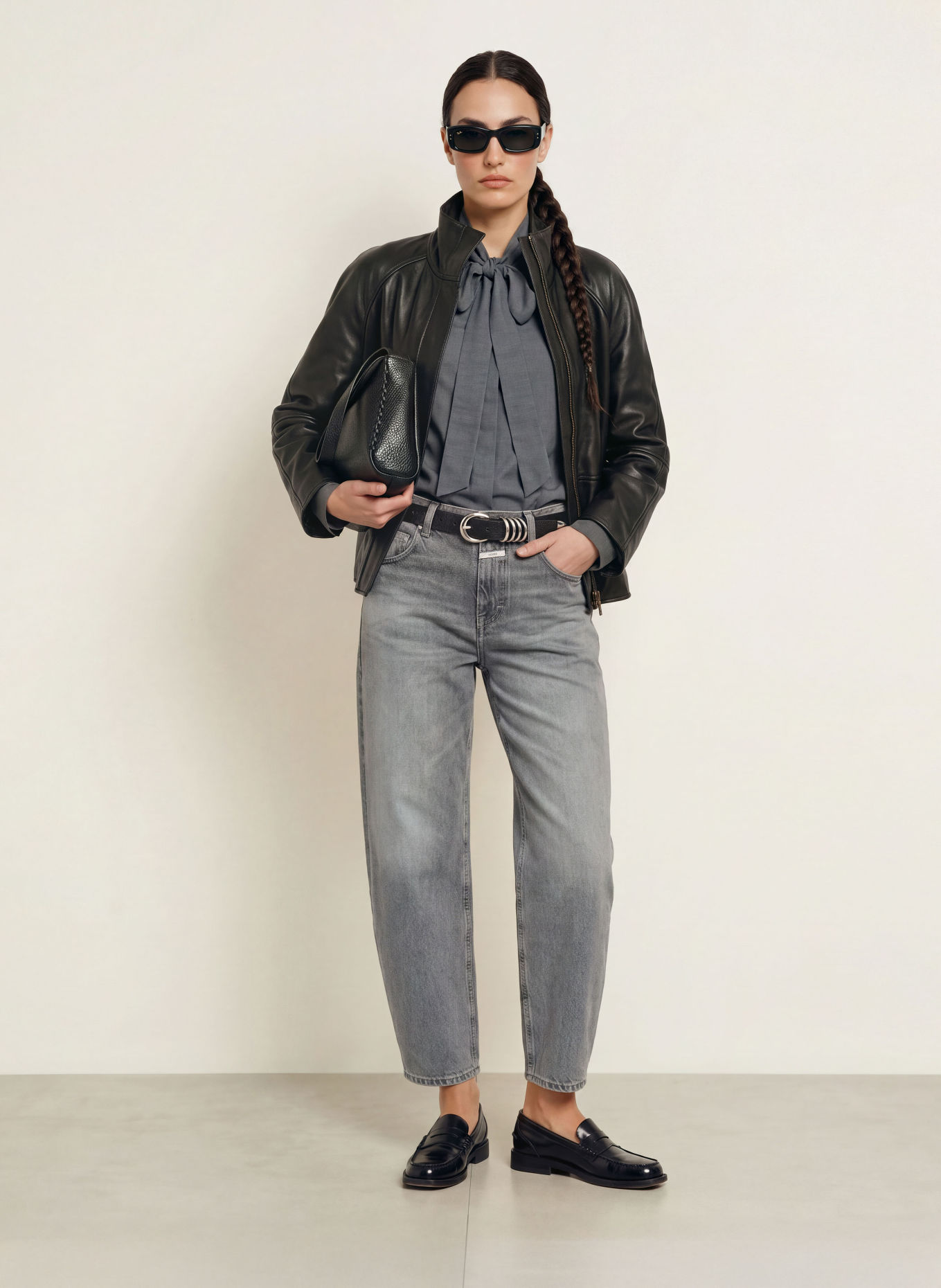 CLOSED Jean barrel JAZZIE: MGY MID GREY