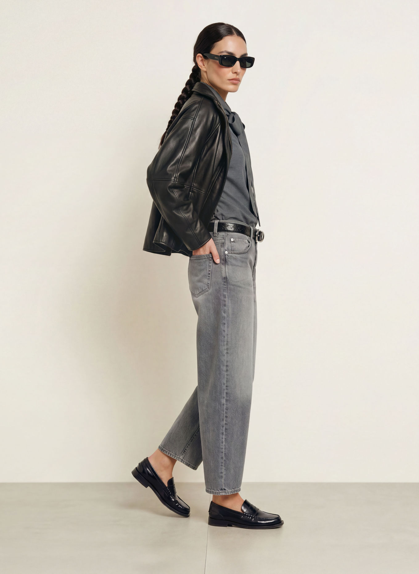 CLOSED Jean barrel JAZZIE: MGY MID GREY