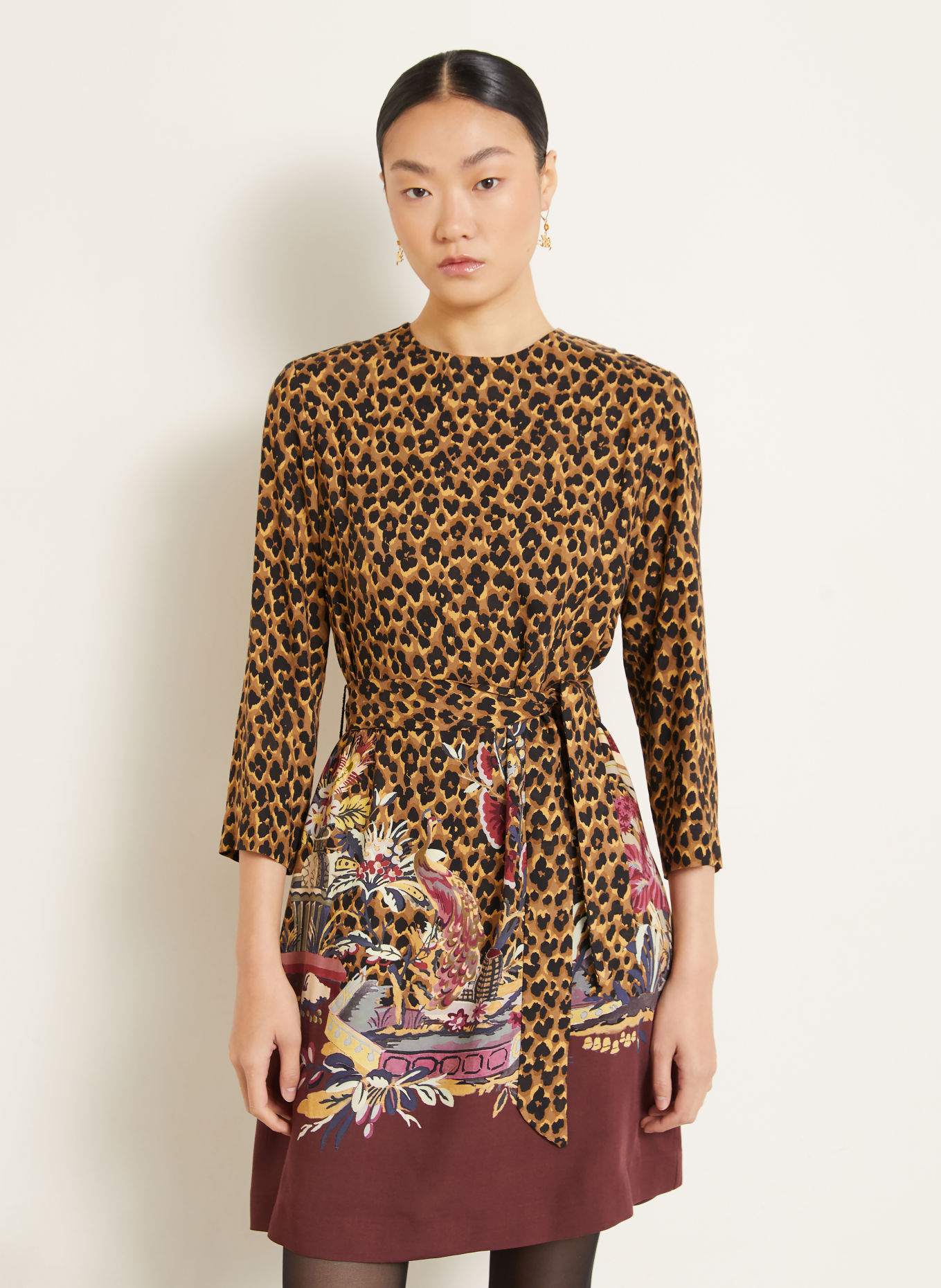 ETRO Kleid: BRAUN / DUNKELROT / SCHWARZ