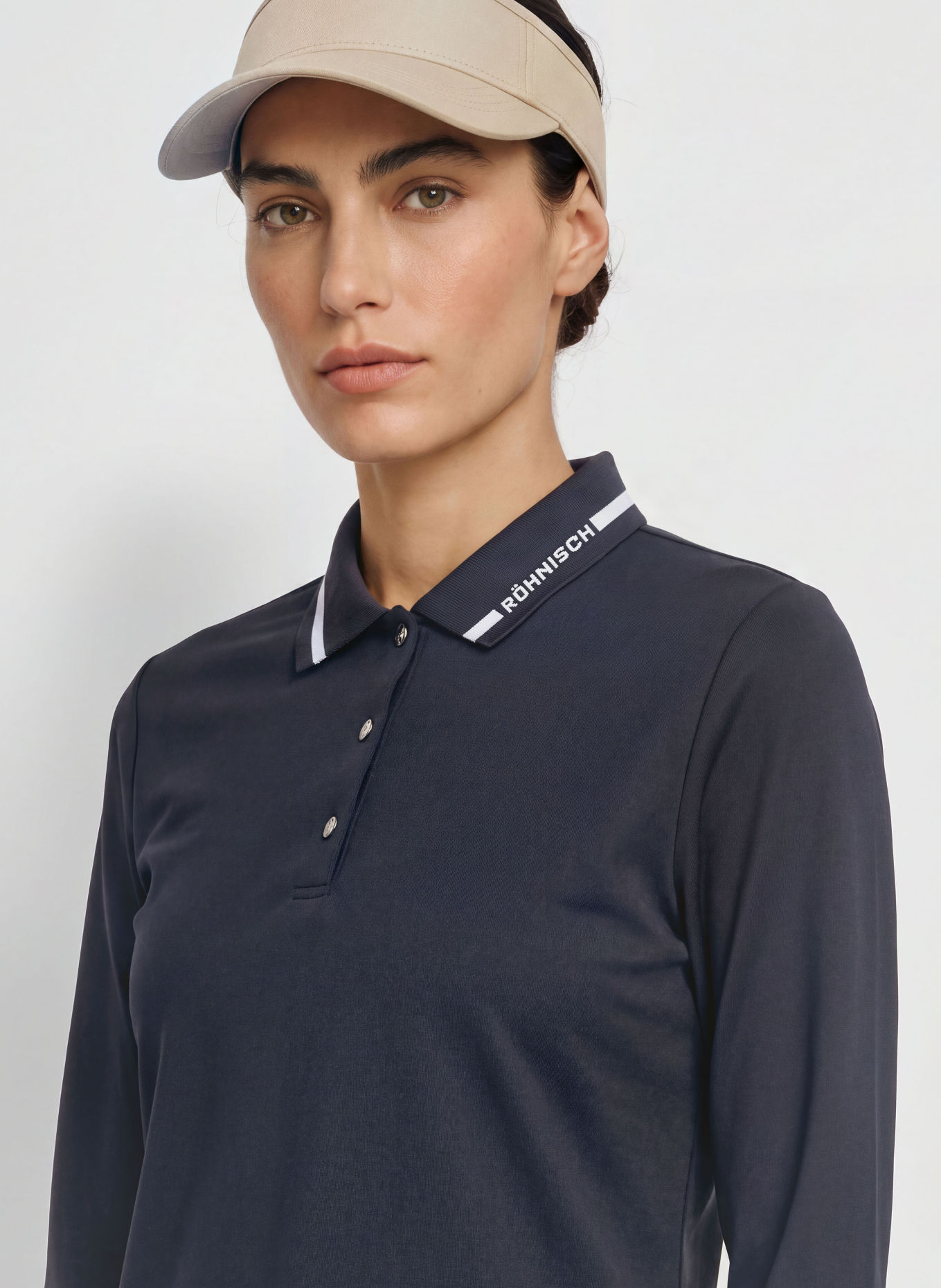 RÖHNISCH Piqué-Poloshirt: DUNKELBLAU / WEISS