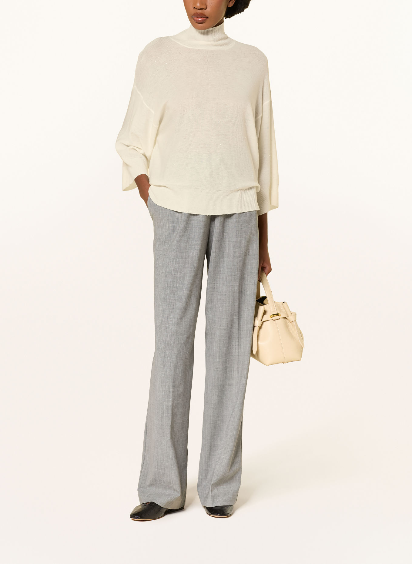 FABIANA FILIPPI Pullover mit 3/4-Arm und Pailletten: ECRU