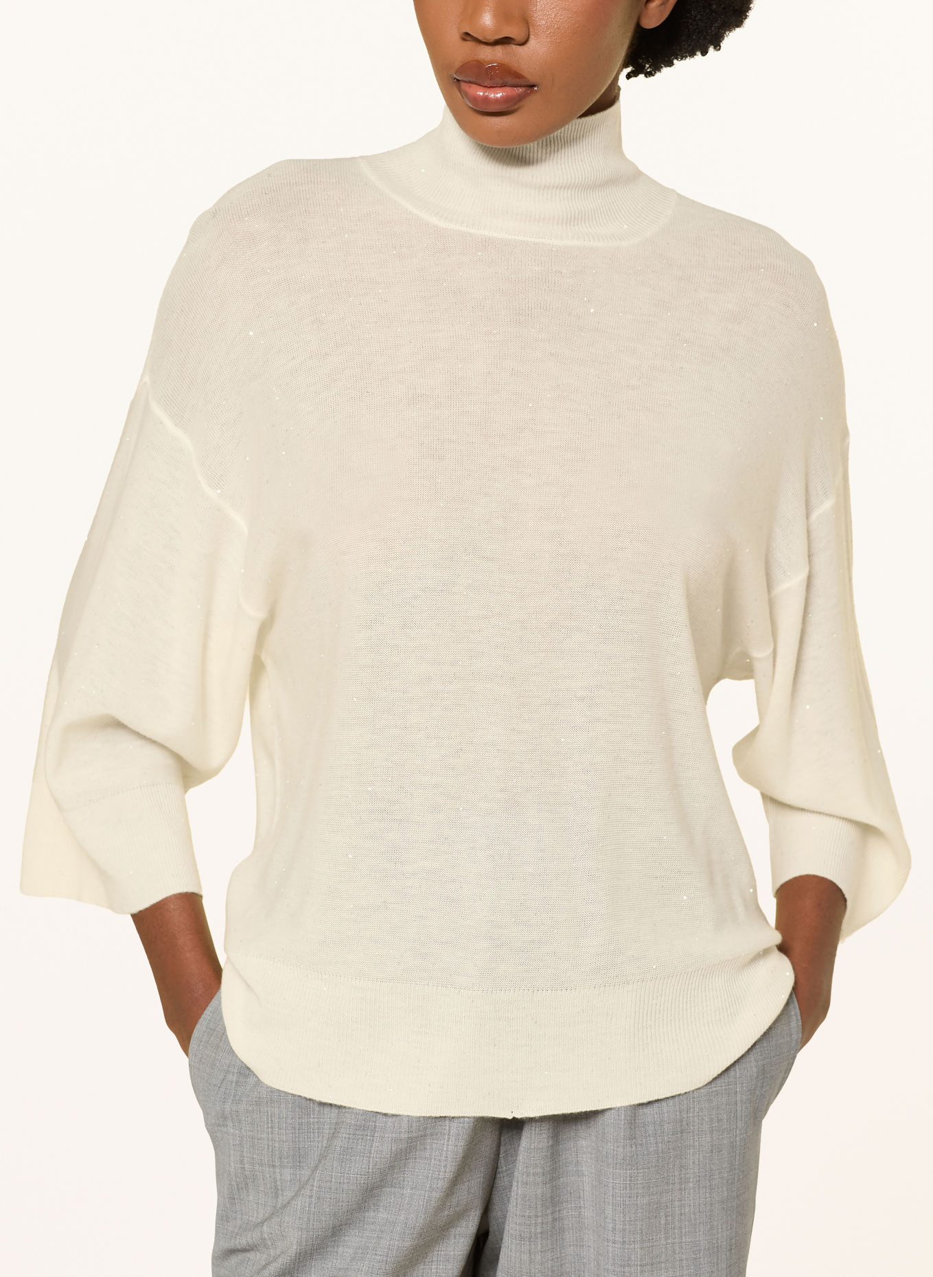 FABIANA FILIPPI Pullover mit 3/4-Arm und Pailletten: ECRU